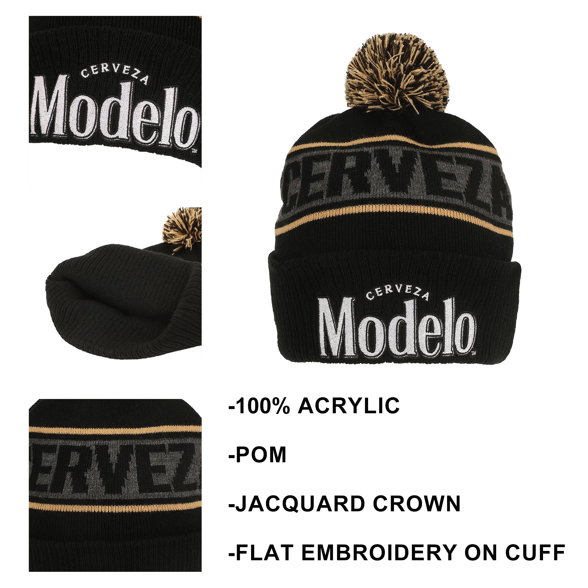 Modelo Cerveza Black Cuff Beanie