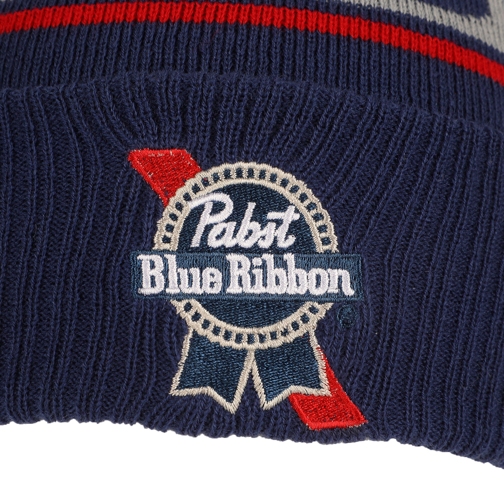 Pabst Logo & Stripe Blue Cuff Beanie