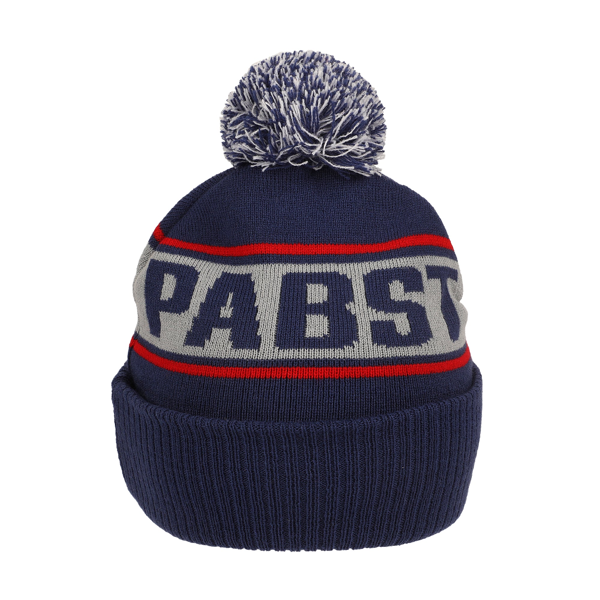 Pabst Logo & Stripe Blue Cuff Beanie