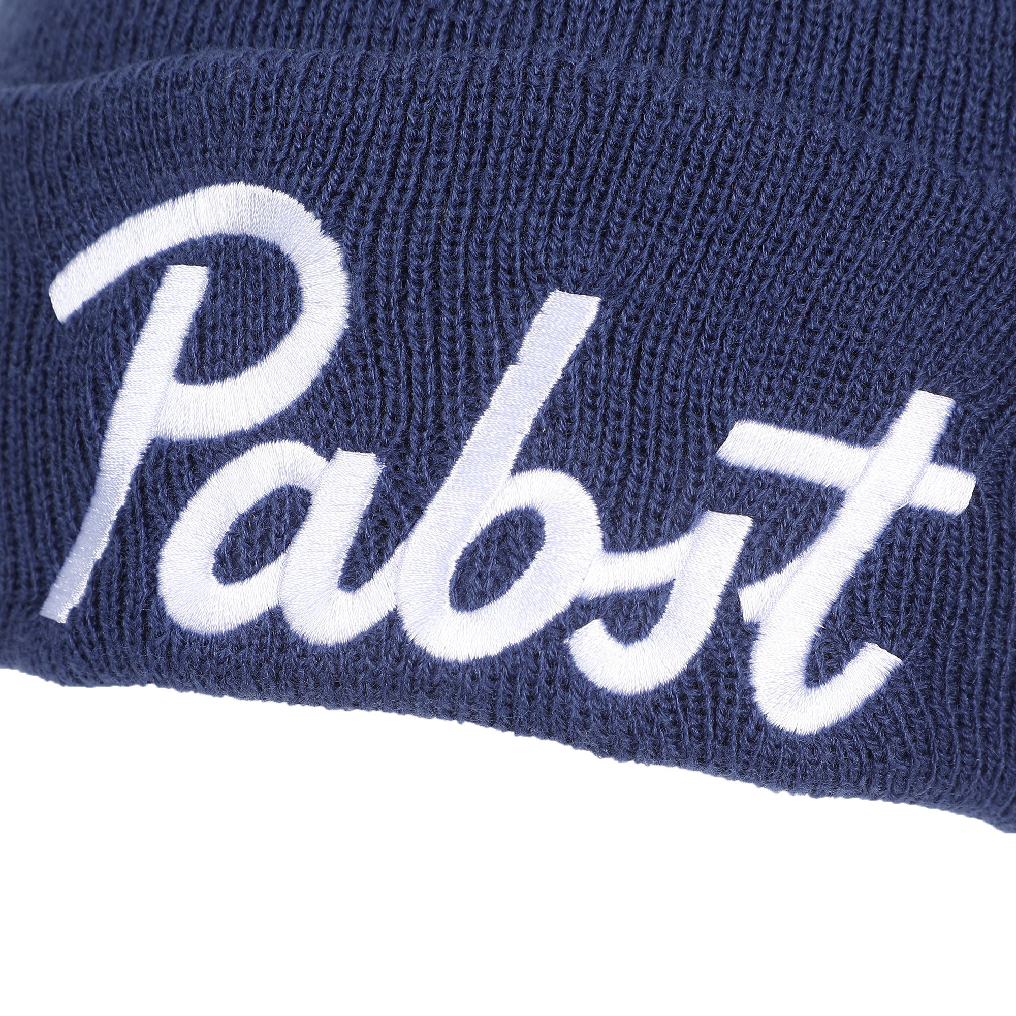 Pabst Script Logo Embroidery Acrylic Knit Standard Cuff Beanie