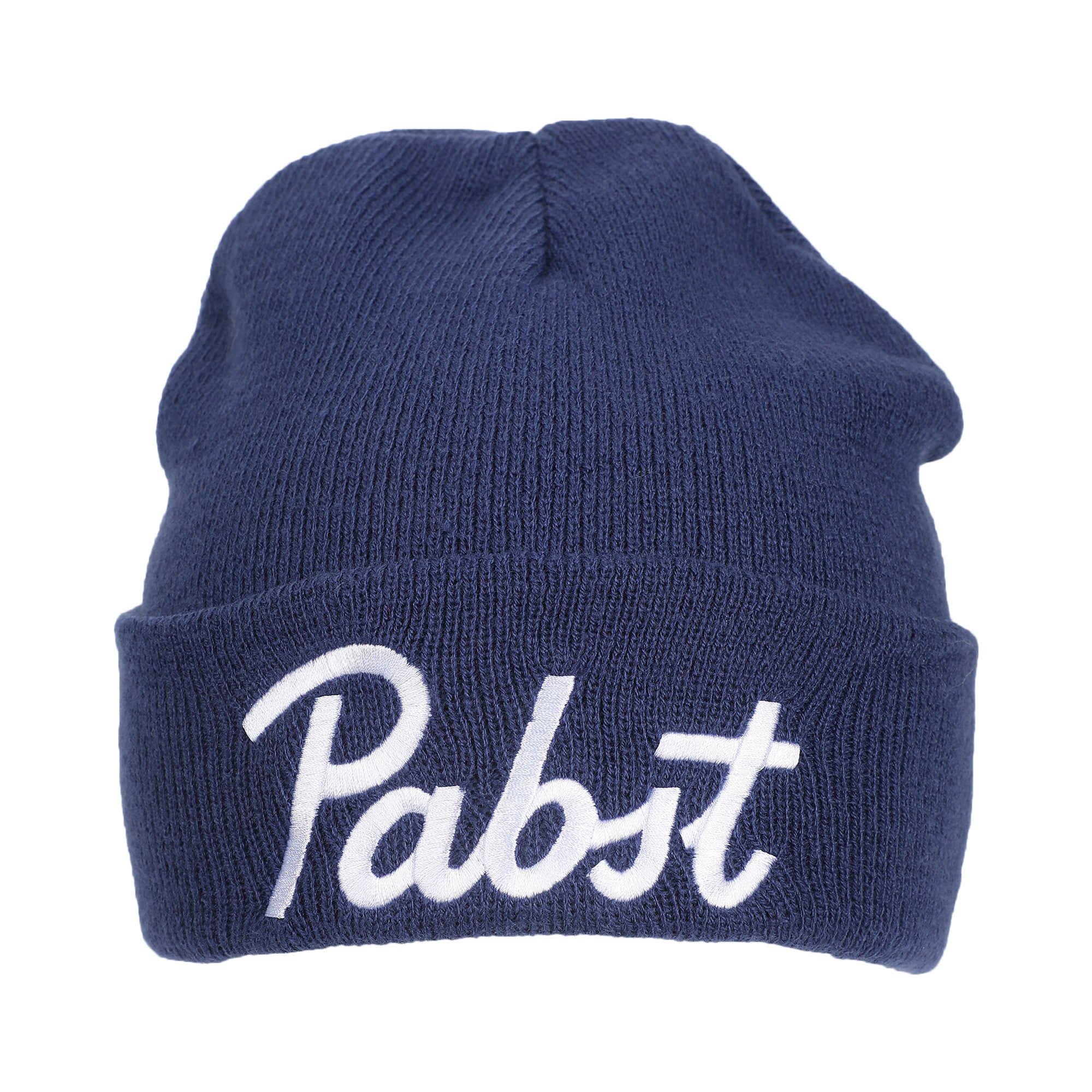 Pabst Script Logo Embroidery Acrylic Knit Standard Cuff Beanie