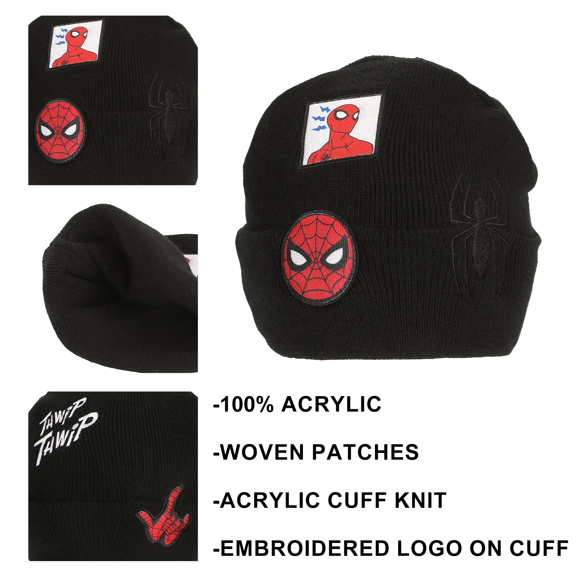 Spider-Man Classic Thwip Thwip Adult Ribbed Knit Beanie