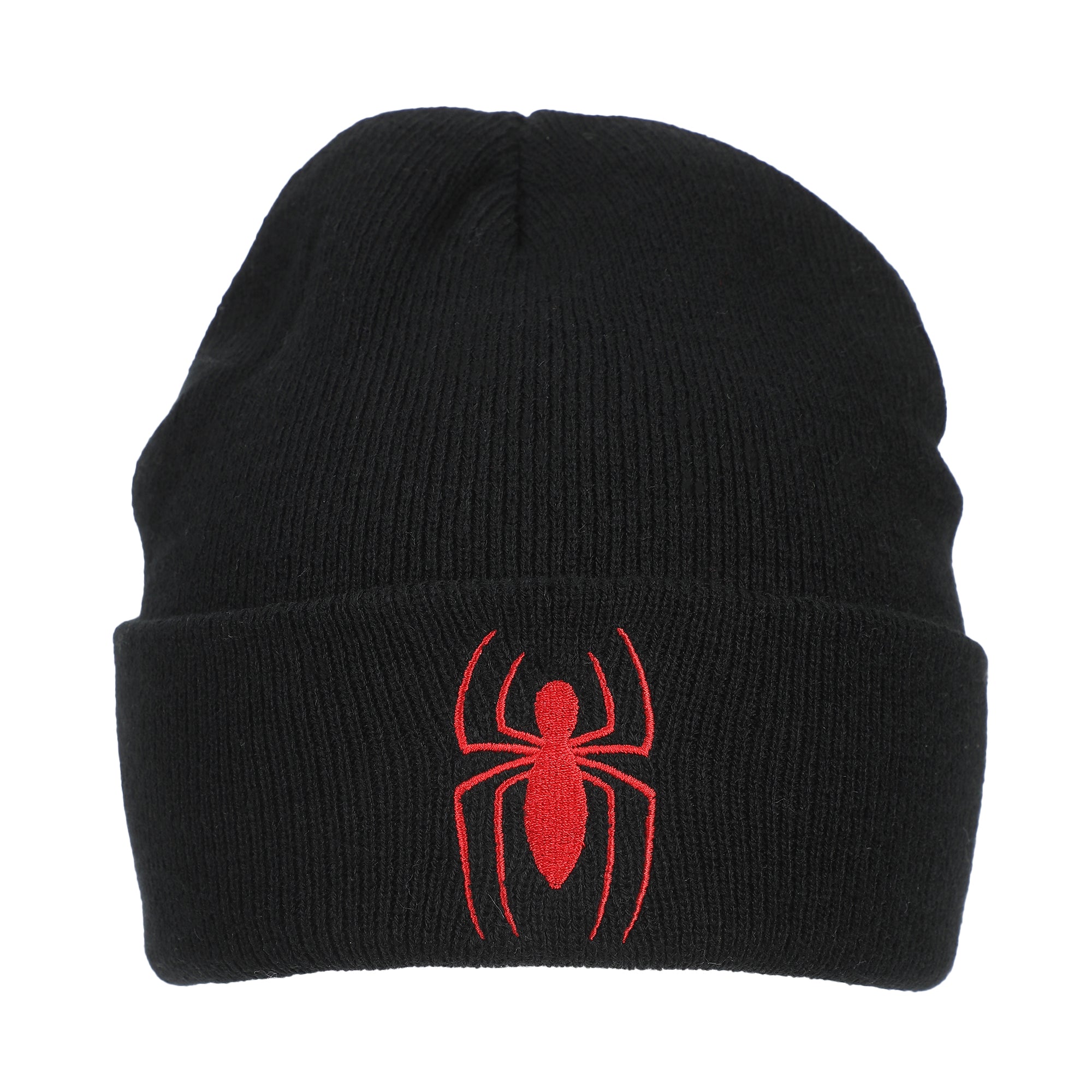 Spider-Man Spiderman Logo Embroidery Standard Cuff Acrylic Knit Beanie Cuff Beanie