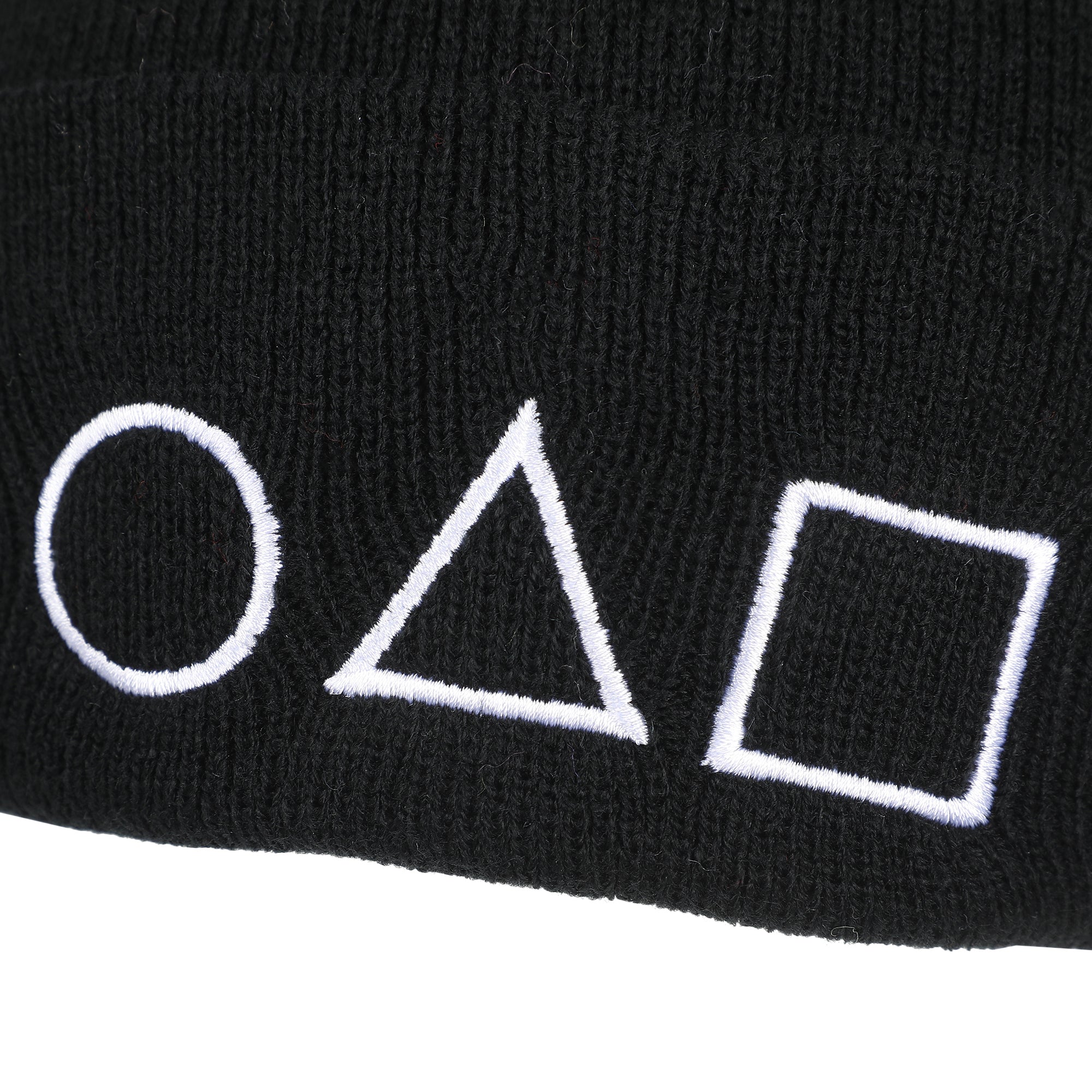 Squid Game Guard Symbols Embroidery Standard Cuff Acrylic Knit Beanie Cuff Beanie