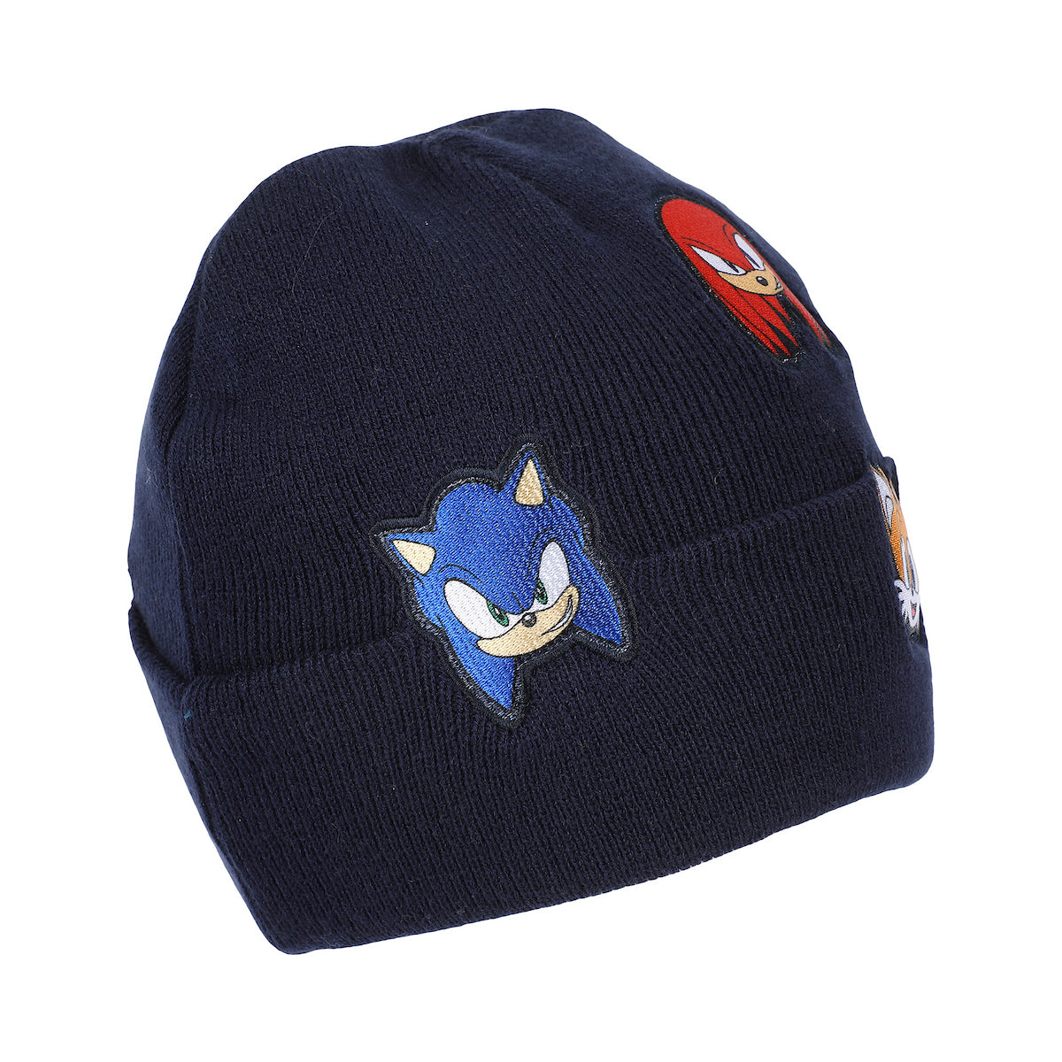 Sonic The Hedgehog Printed Character Patches Navy Cuff Beanie