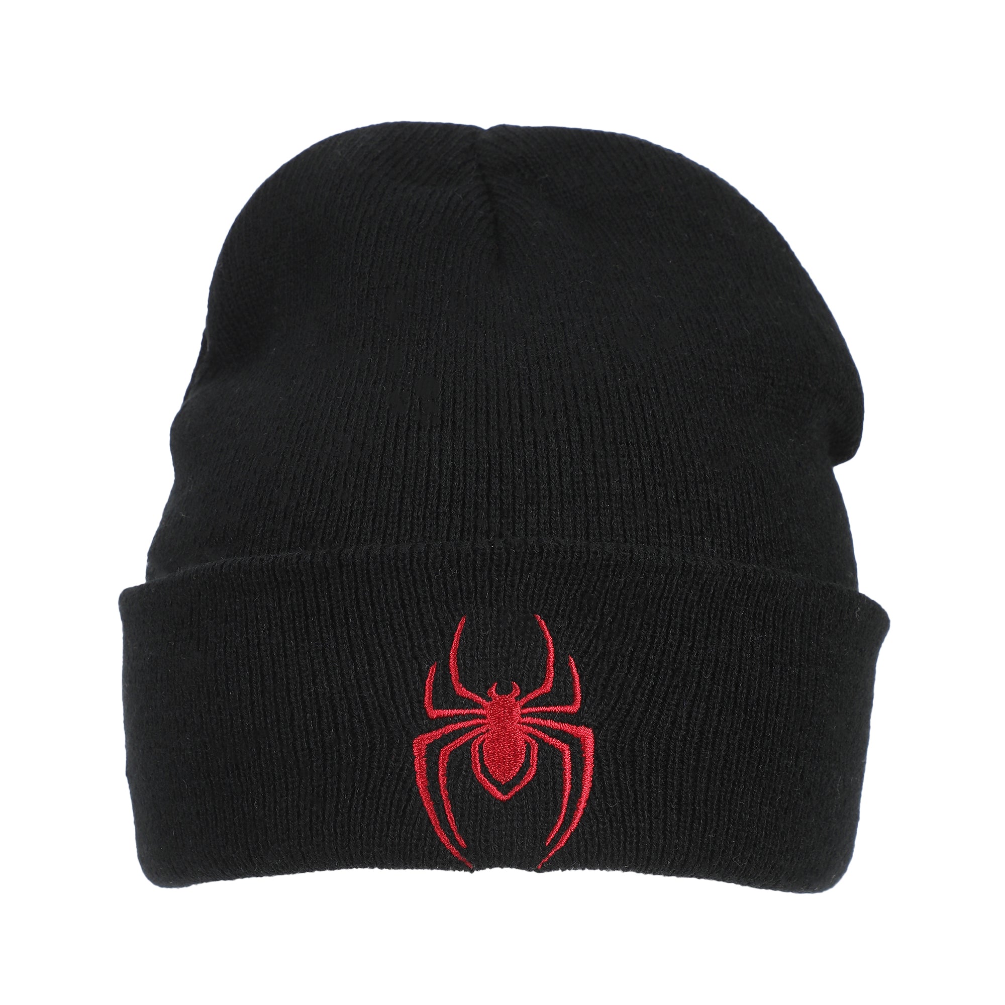 Miles Morales Game Miles Morales Spider Logo Embroidery Acrylic Knit Standard Cuff Beanie