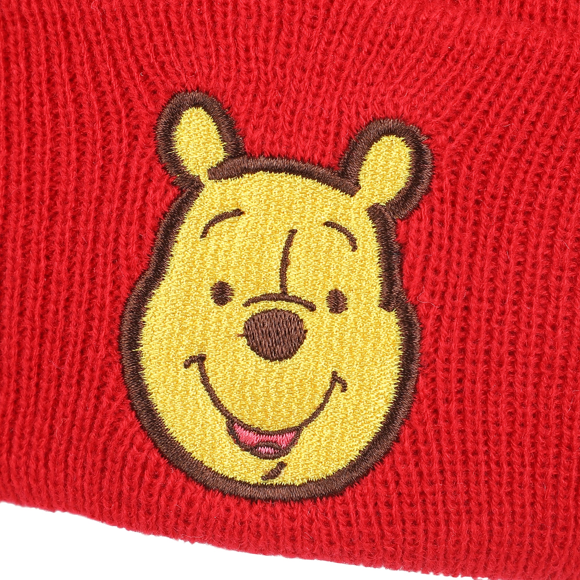 Winnie The Pooh Embroidery Acrylic Knit Cuff Beanie