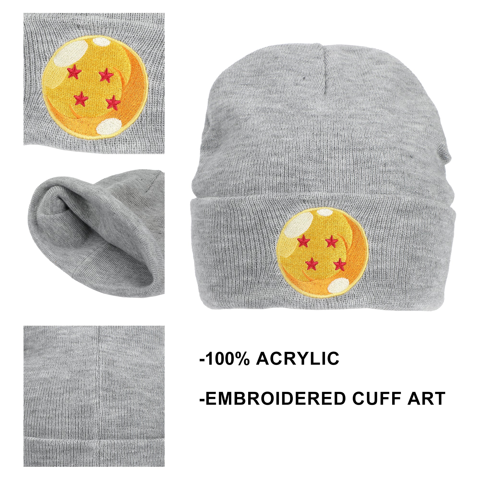Dragon Ball Z 4 Star Dragonball Heather Acrylic Knit Cuff Beanie