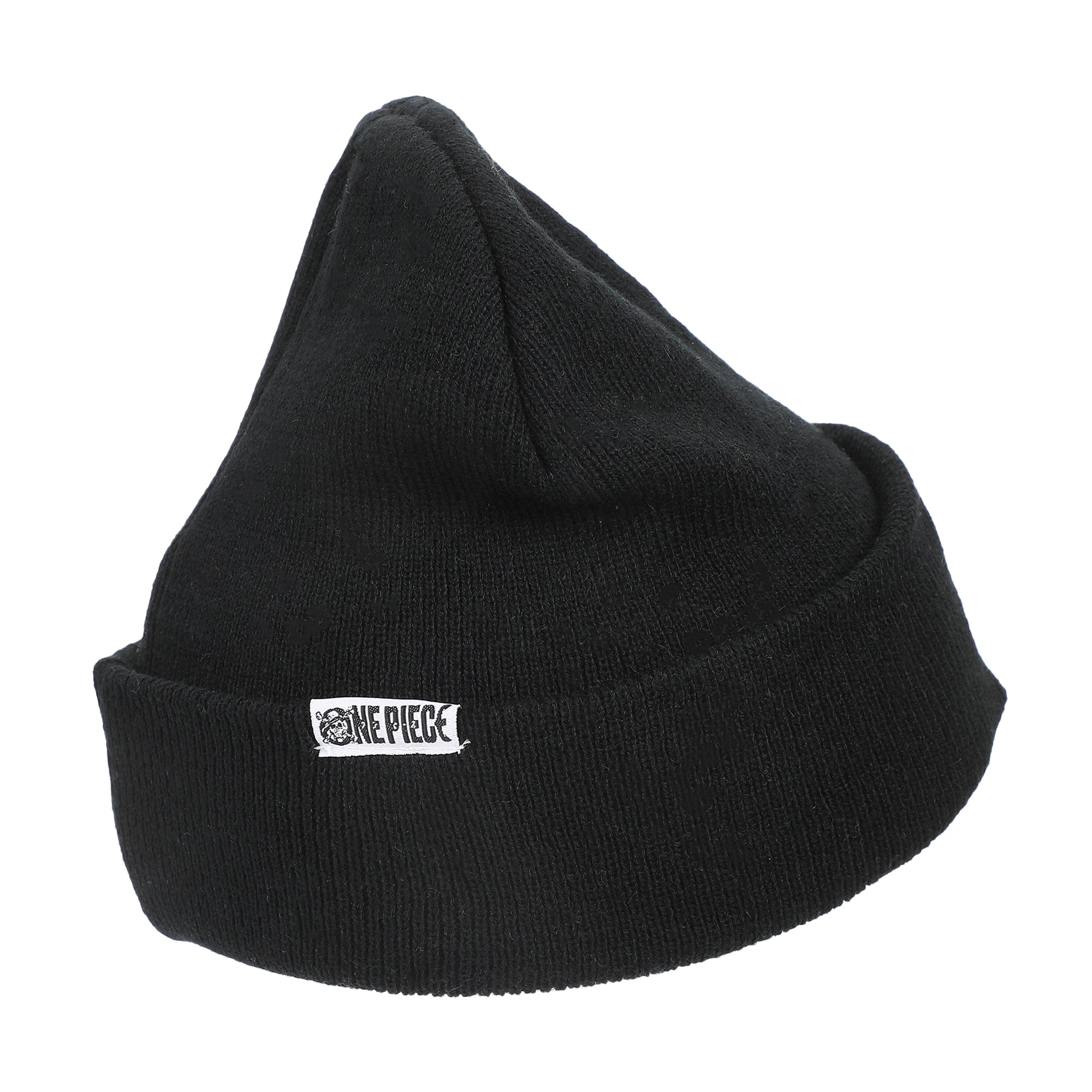 One Piece (Animated)  Zoro Jolly Roger And Woven Label Acrylic Knit Standard Cuff Beanie