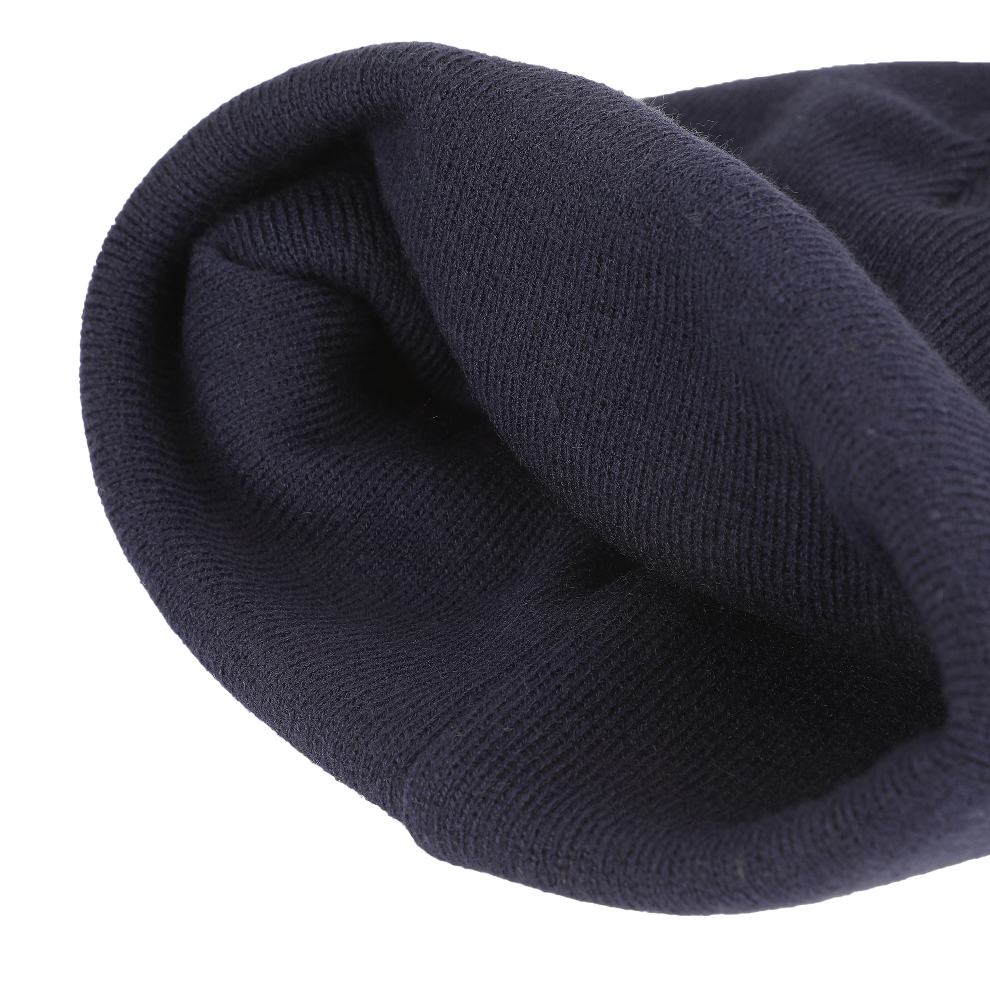 Stranger Things WSQK Embroidery Navy Acrylic Yarn Standard Cuff Beanie