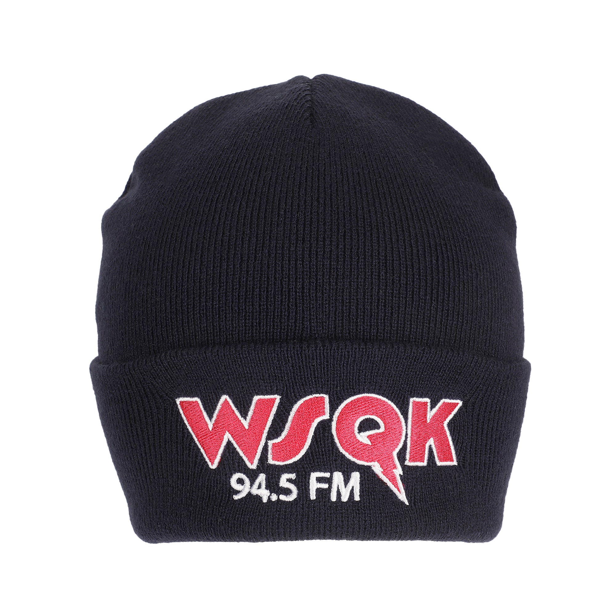 Stranger Things WSQK Embroidery Navy Acrylic Yarn Standard Cuff Beanie