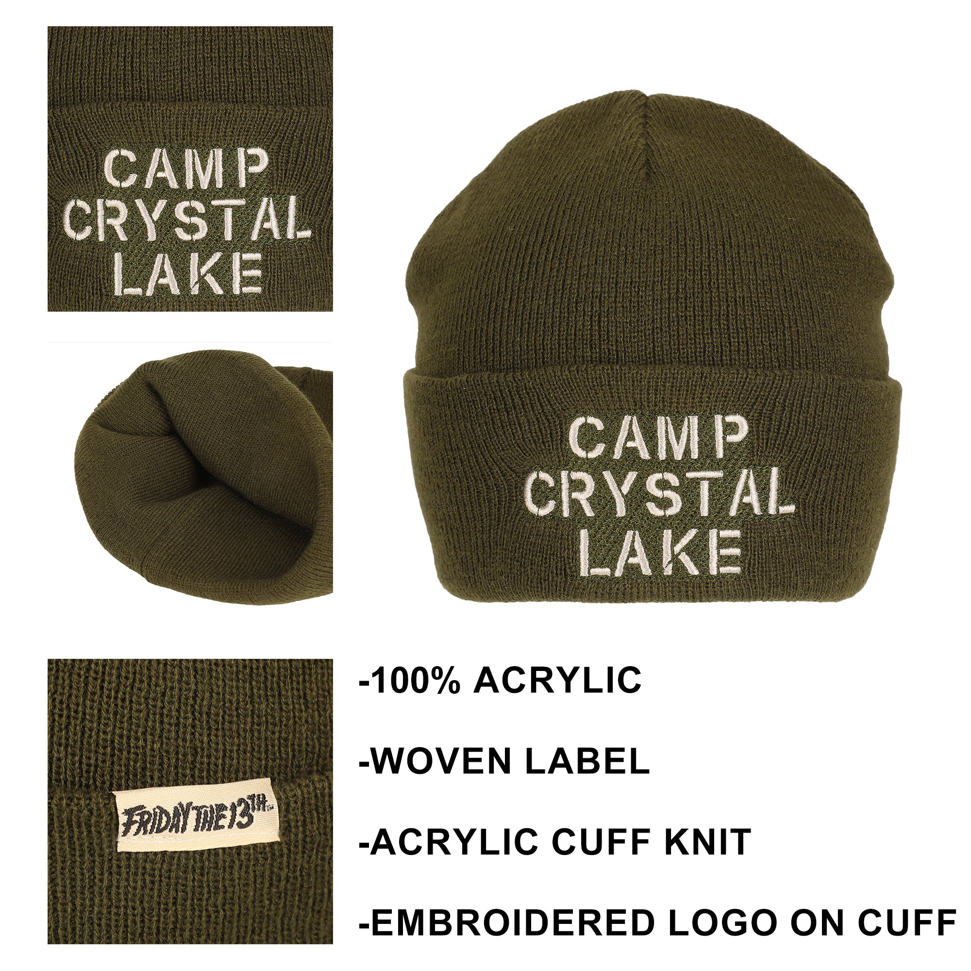 Friday the 13th Camp Crystal Lake Adult Ribbed Knit Beanie