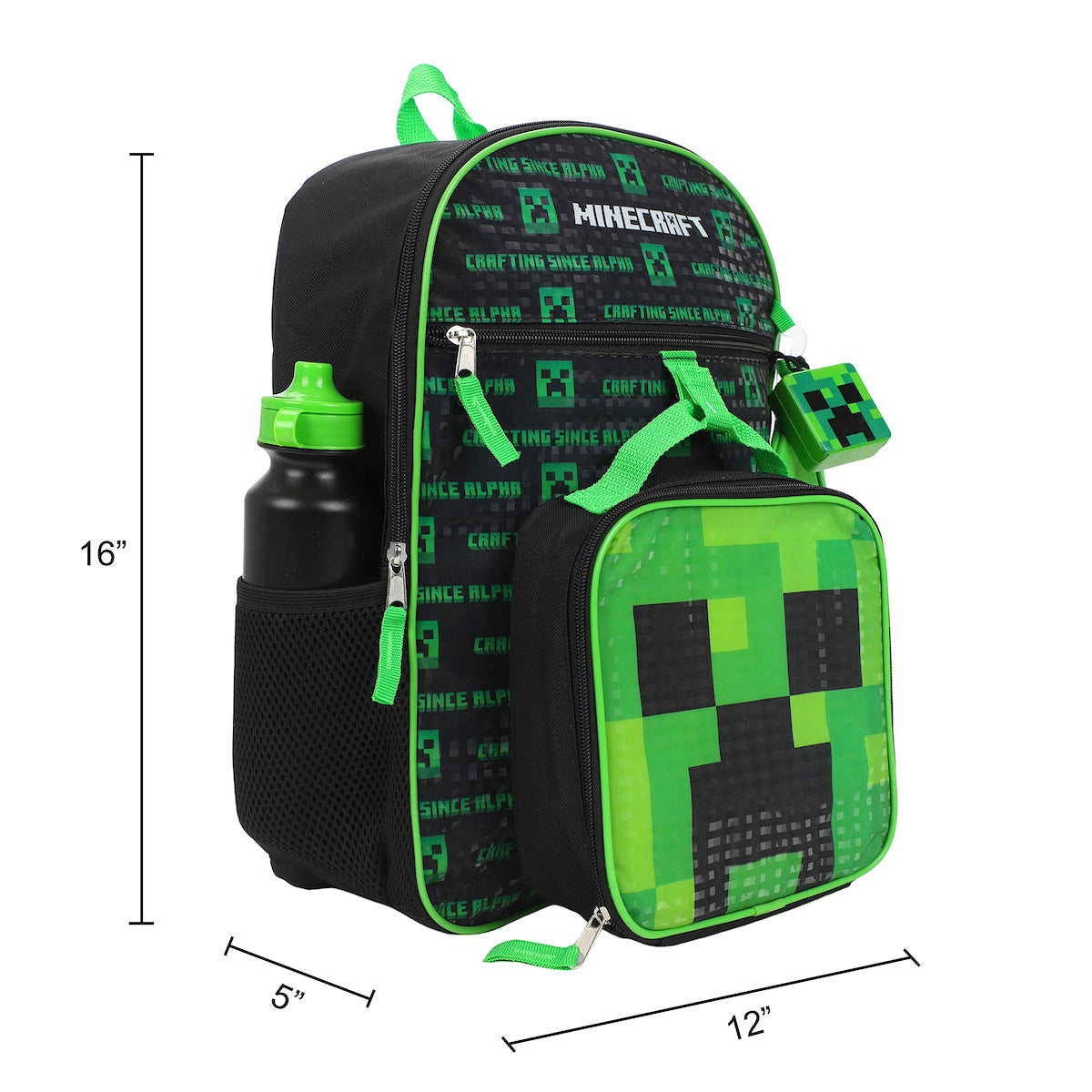 Kids Minecraft Backpack 4-Piece Combo School Supplies