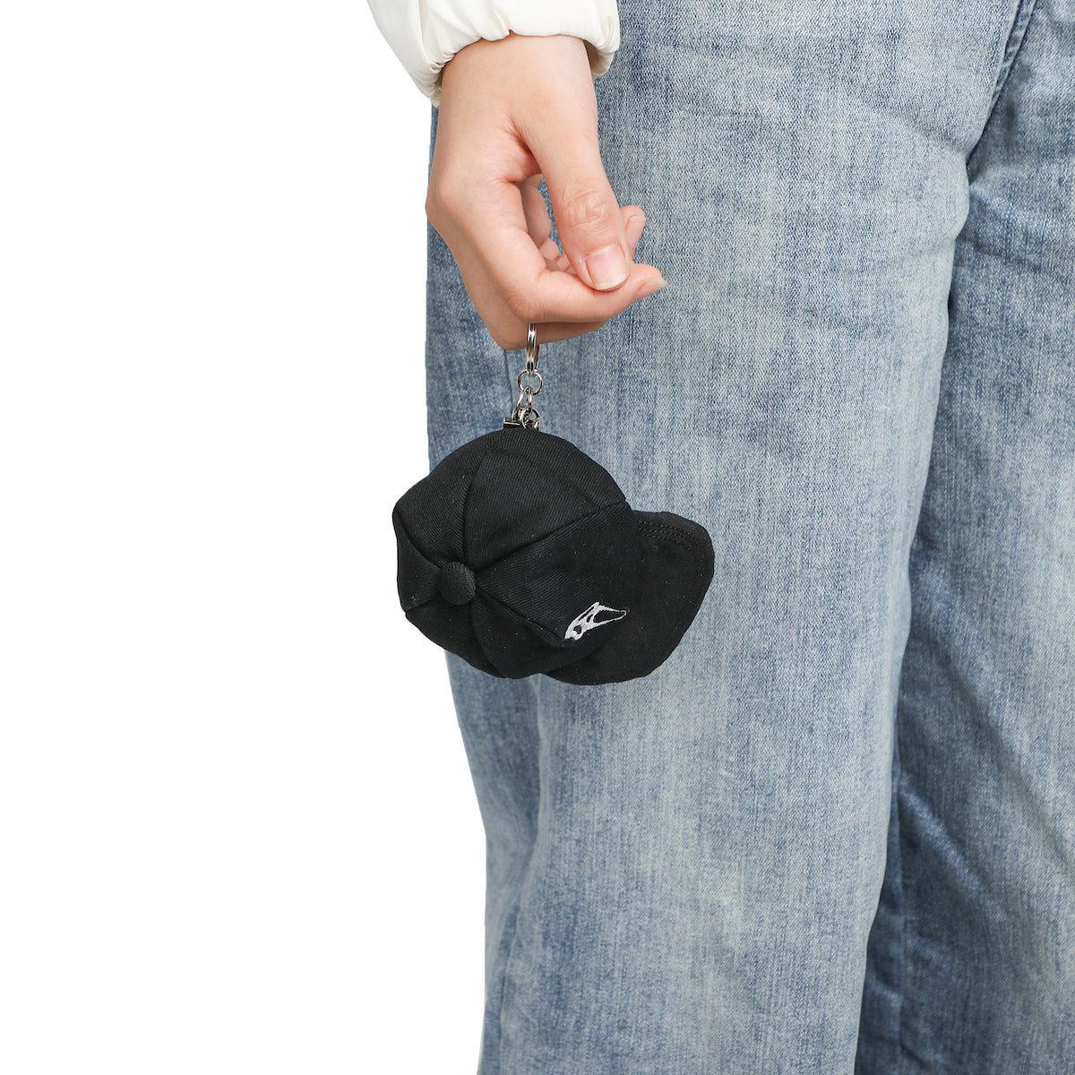 Ghostface Logo Black Mini Wool Hat Keychain With Storage Pocket