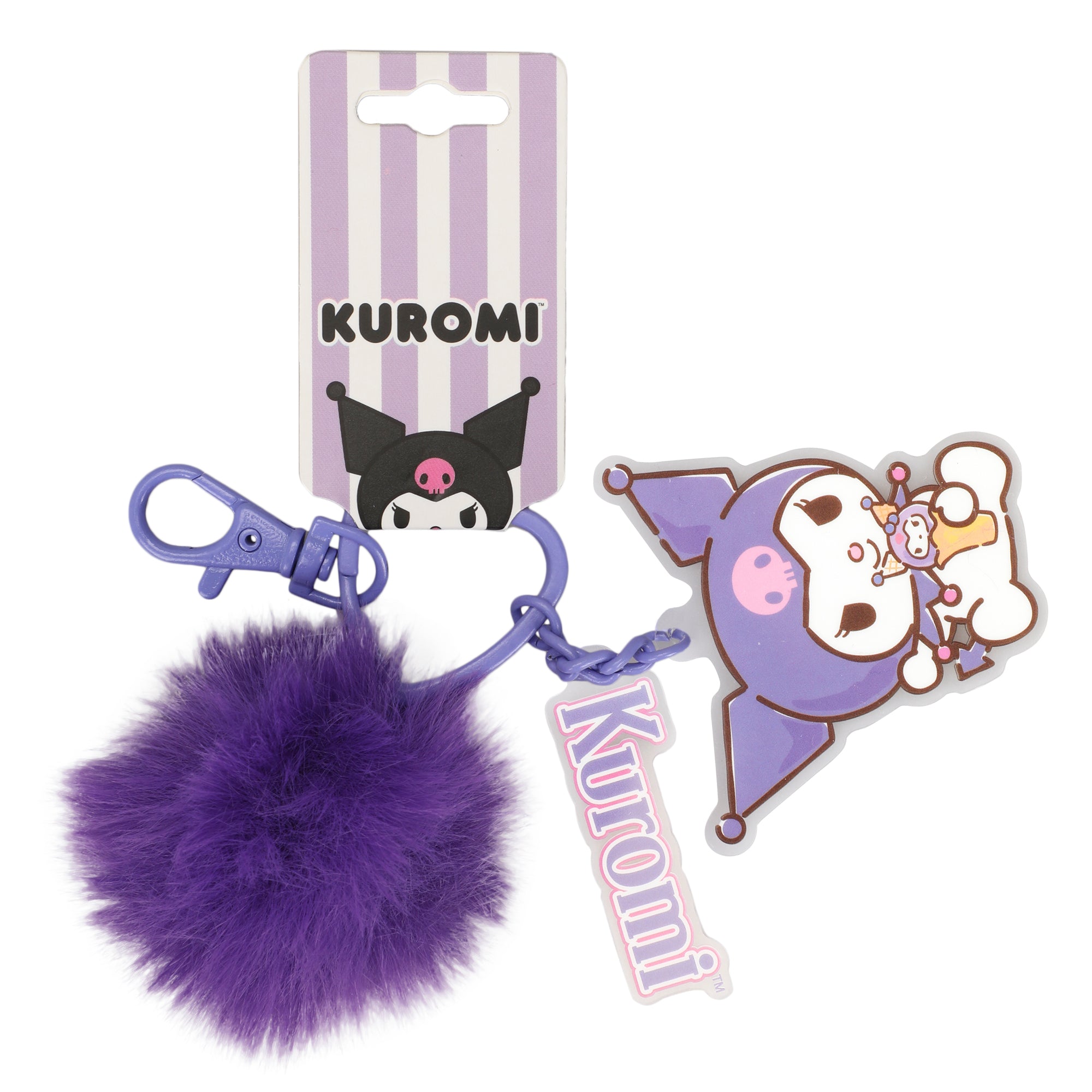 Kuromi Heart Shaped Keychain With Character Charms