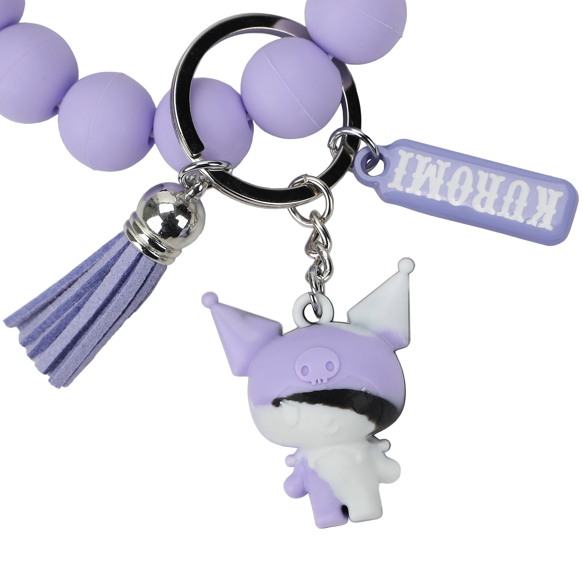 Kuromi Beaded Multi-Charm Keychain