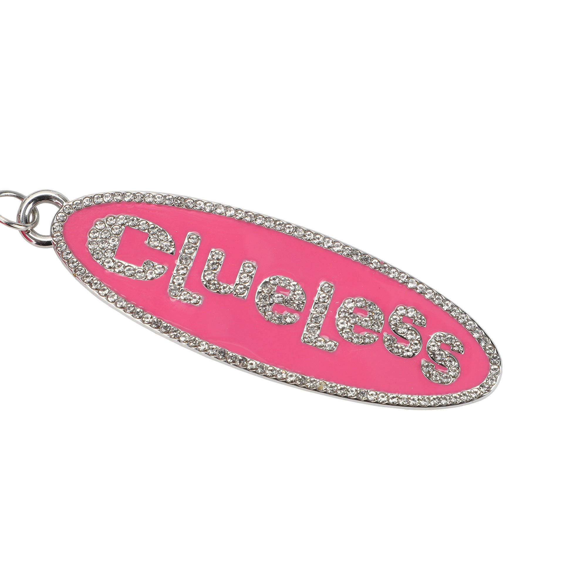 Clueless Logo Keychain With Heart-Shaped Pom