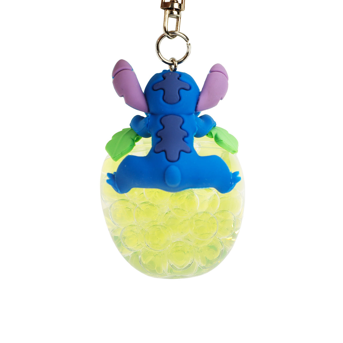 Disney Stich Liquid-Filled Pineapple 2.5" Keychain With Wristlet Strap