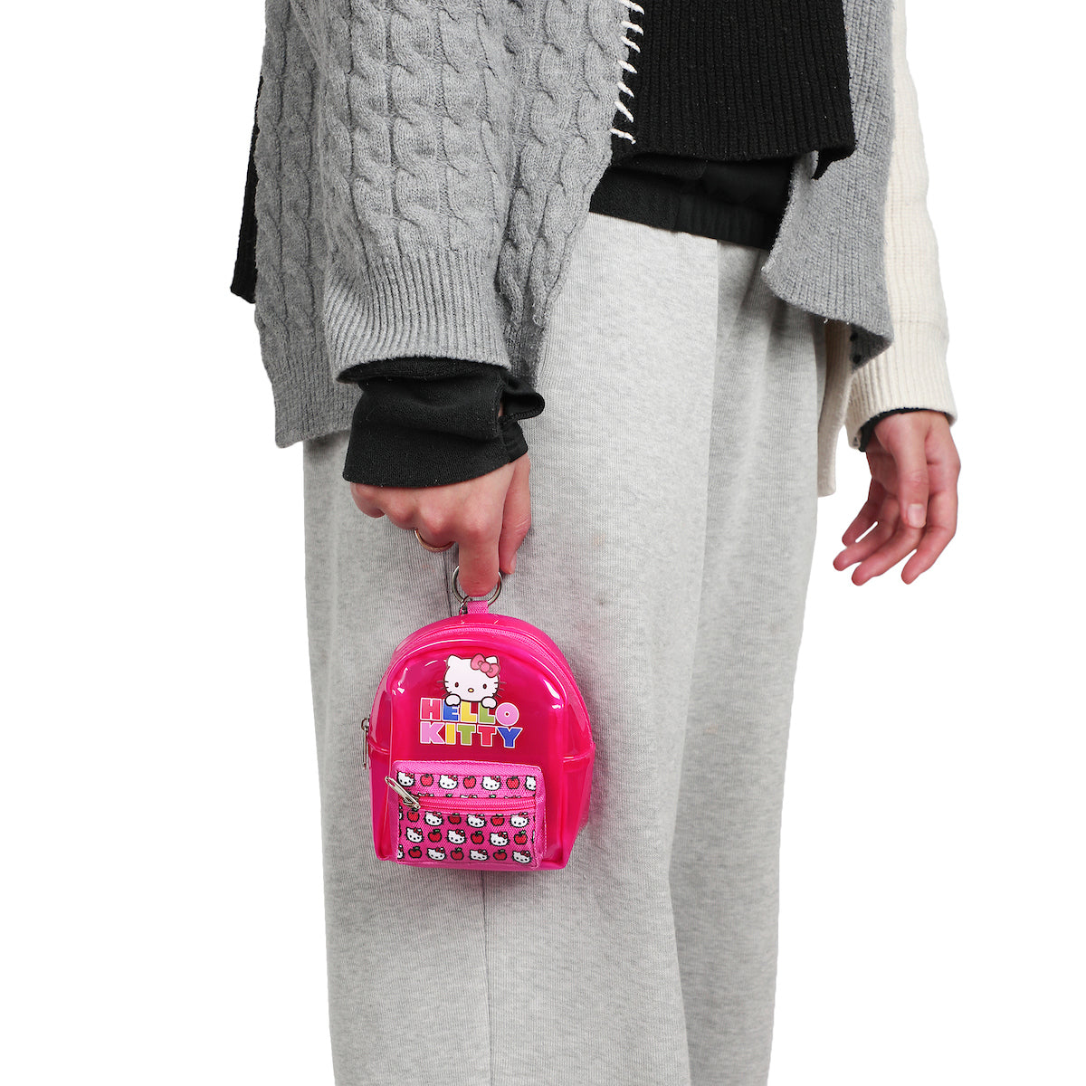 Hello Kitty Clear Pink Backpack Keychain