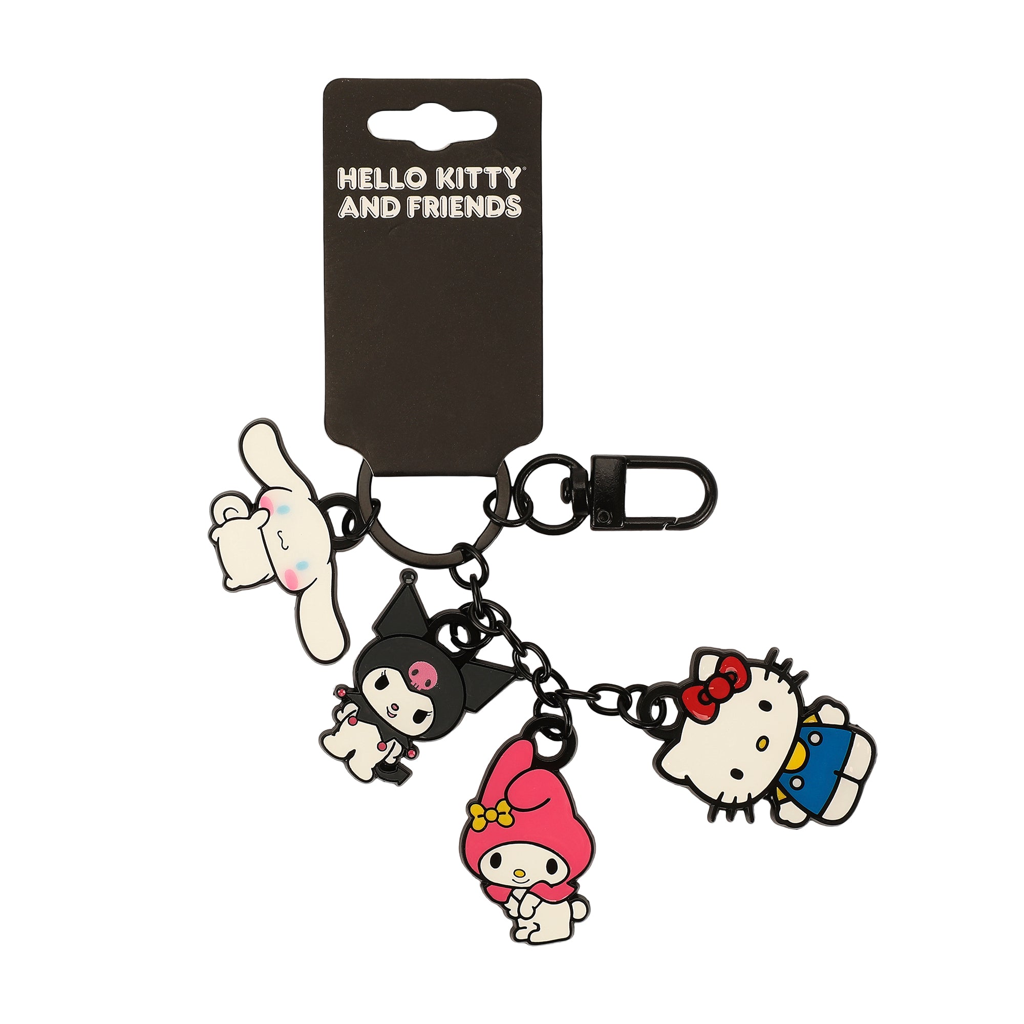 Hello Kitty, My Melody, Kuromi And Cinnamoroll Enamel Fill Multi Charm Keychain