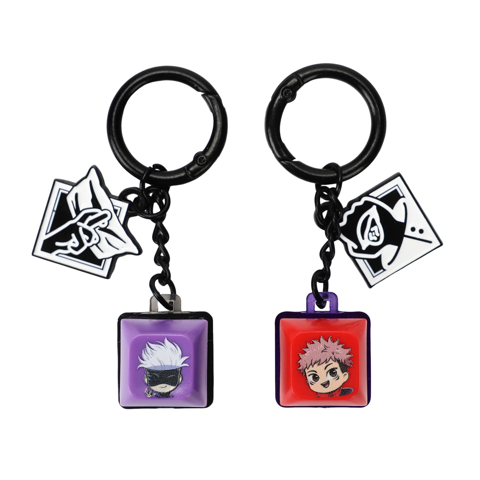 Jujutsu Kaisen Yuji and Gojo Key Cap Clicker Keychain Set