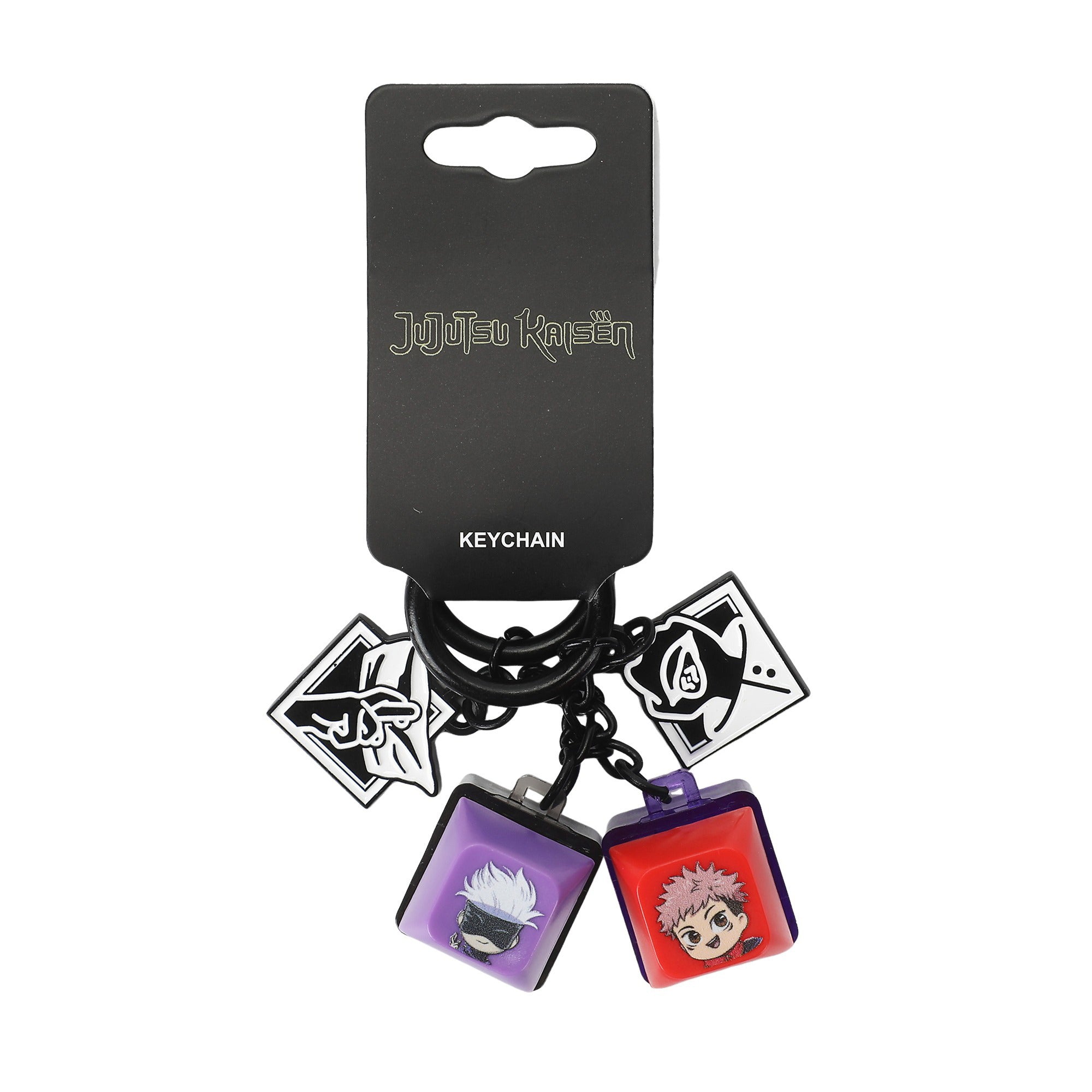 Jujutsu Kaisen Yuji and Gojo Key Cap Clicker Keychain Set