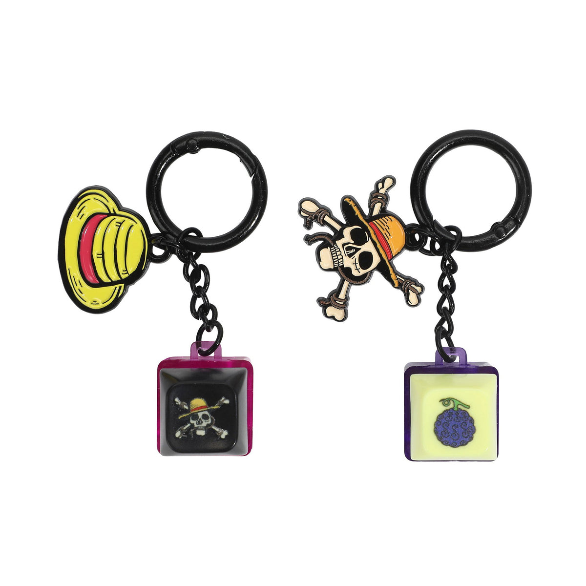 One Piece Live Action Devil Fruit Jolly Roger Key Cap Clicker Set