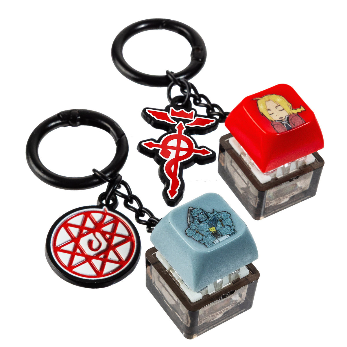 Full Metal Alchemist Brotherhood Edward and Alphonse Keychain Clicker Set