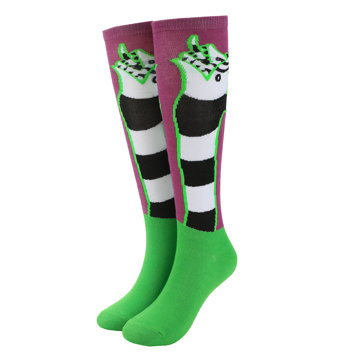 Beetlejuice Sandworms Women's Purple & Green Knee High Socks
