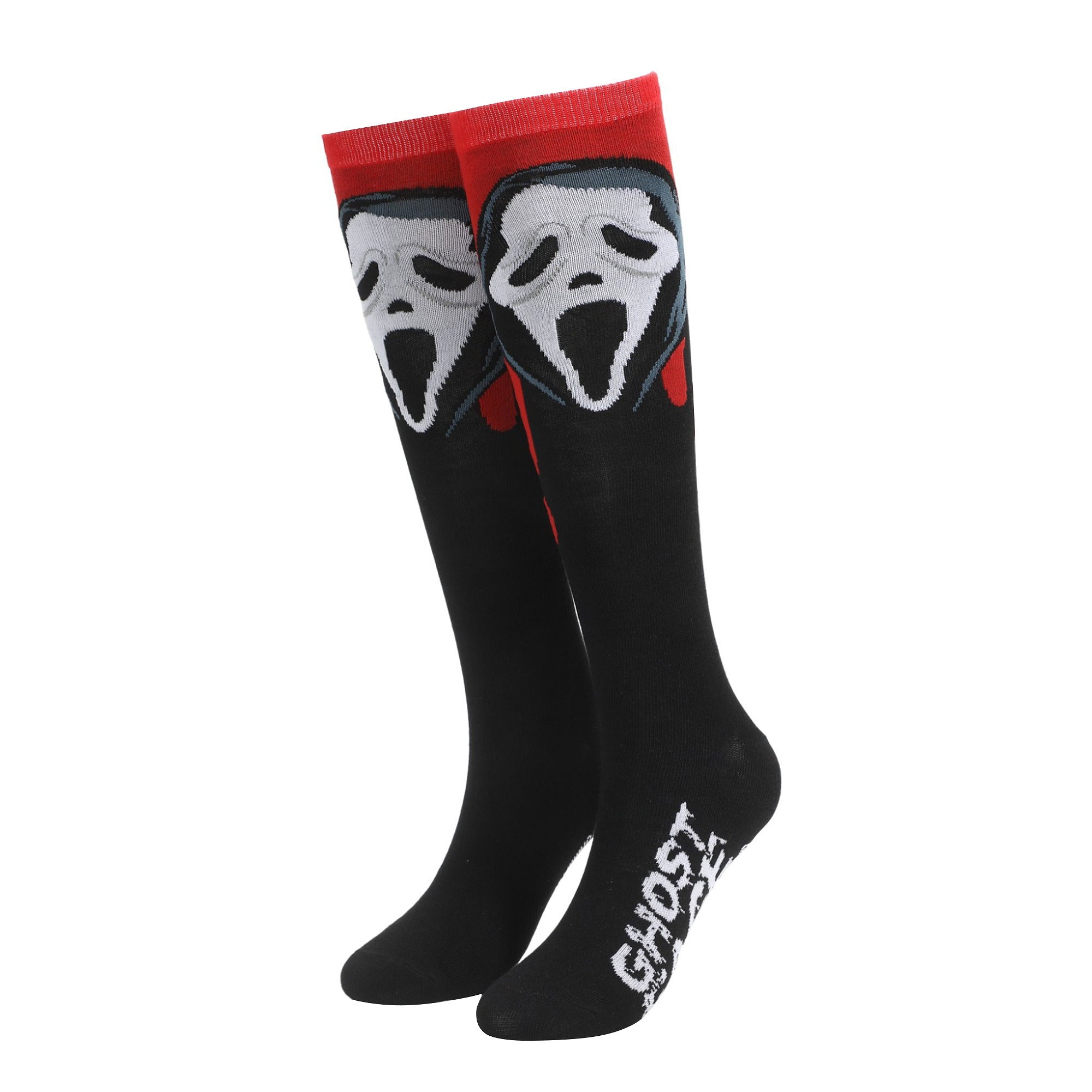 Ghostface Knee High Sock with Glow In The Dark Mask for Women