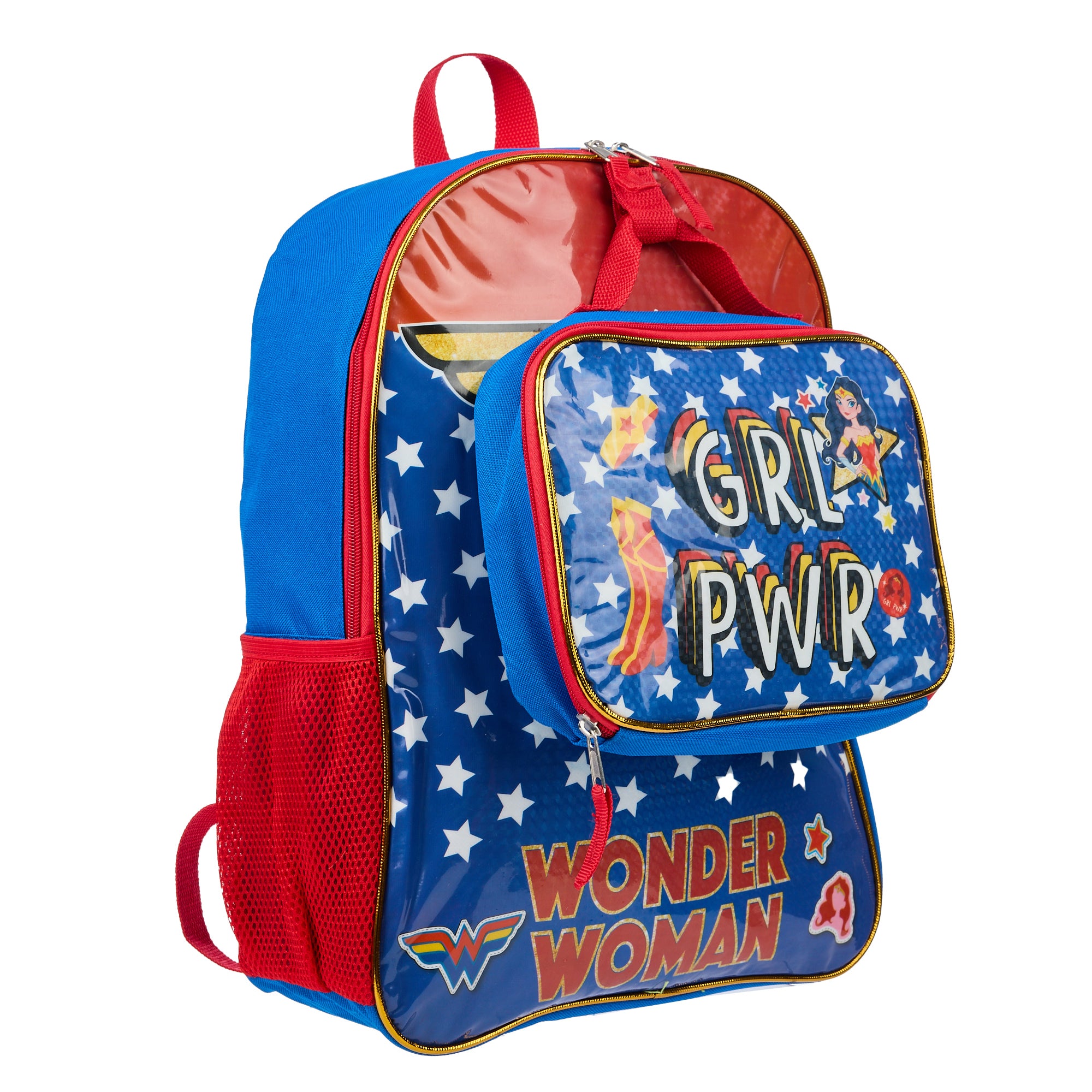 DC Comic Book Wonder Woman Backpack & Lunch Box Set