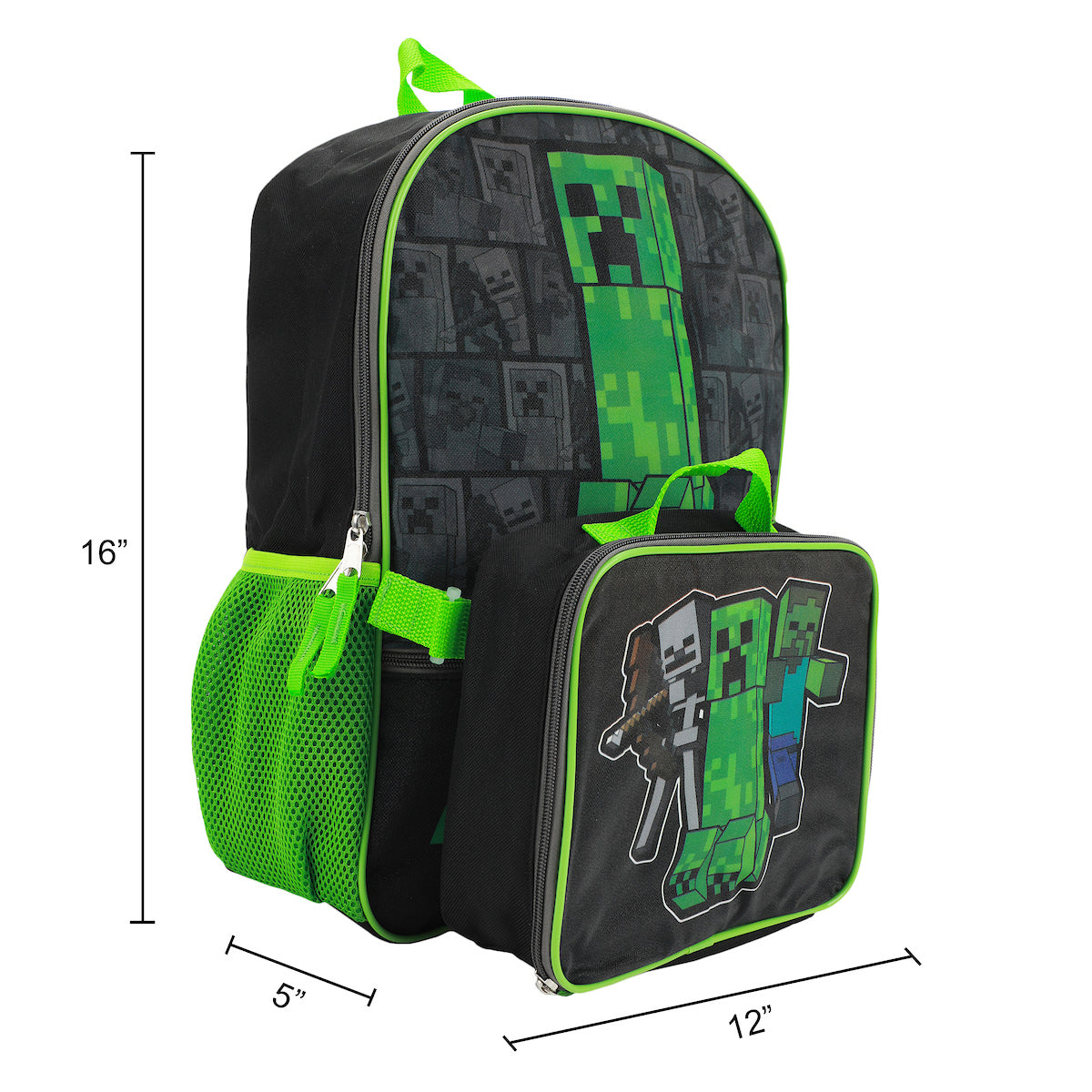 Minecraft Backpack with Lunch Box for boys