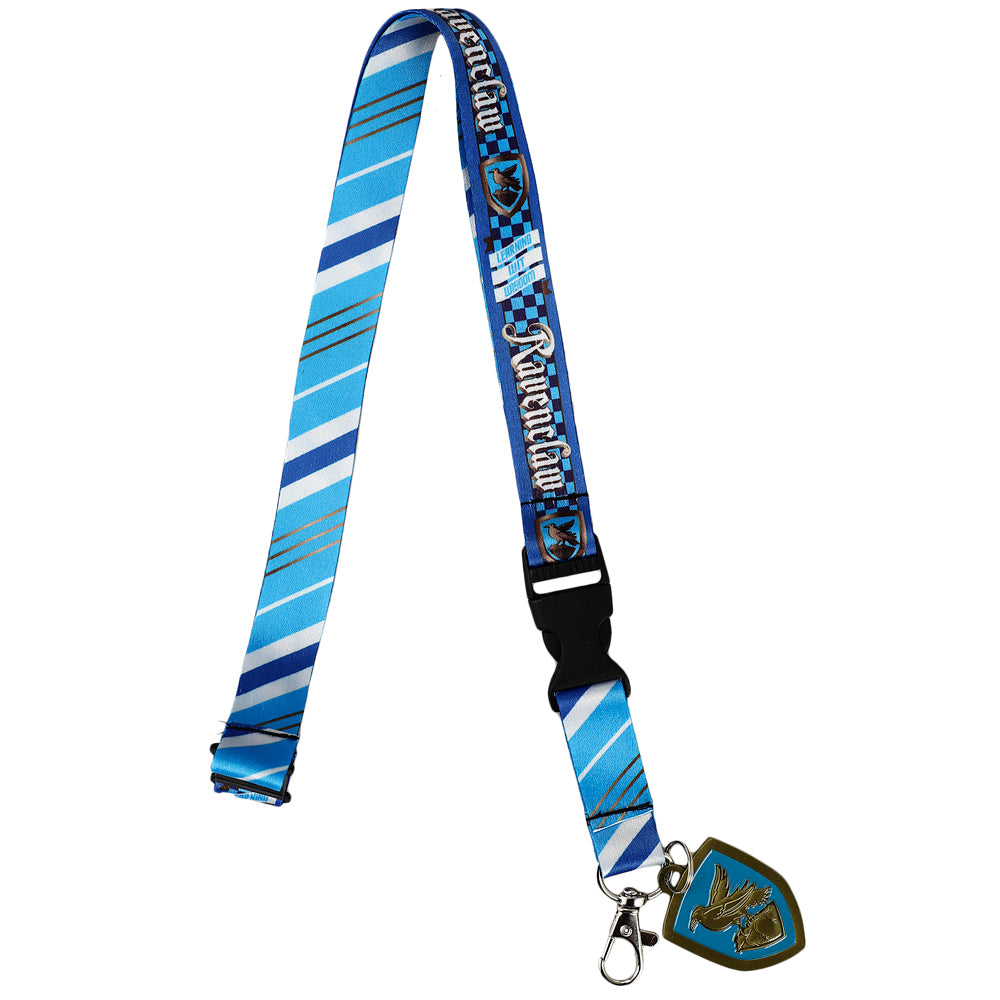Harry Potter Ravenclaw Tie Inspired Sublimation Print Metal Charm Id Holder Lanyard