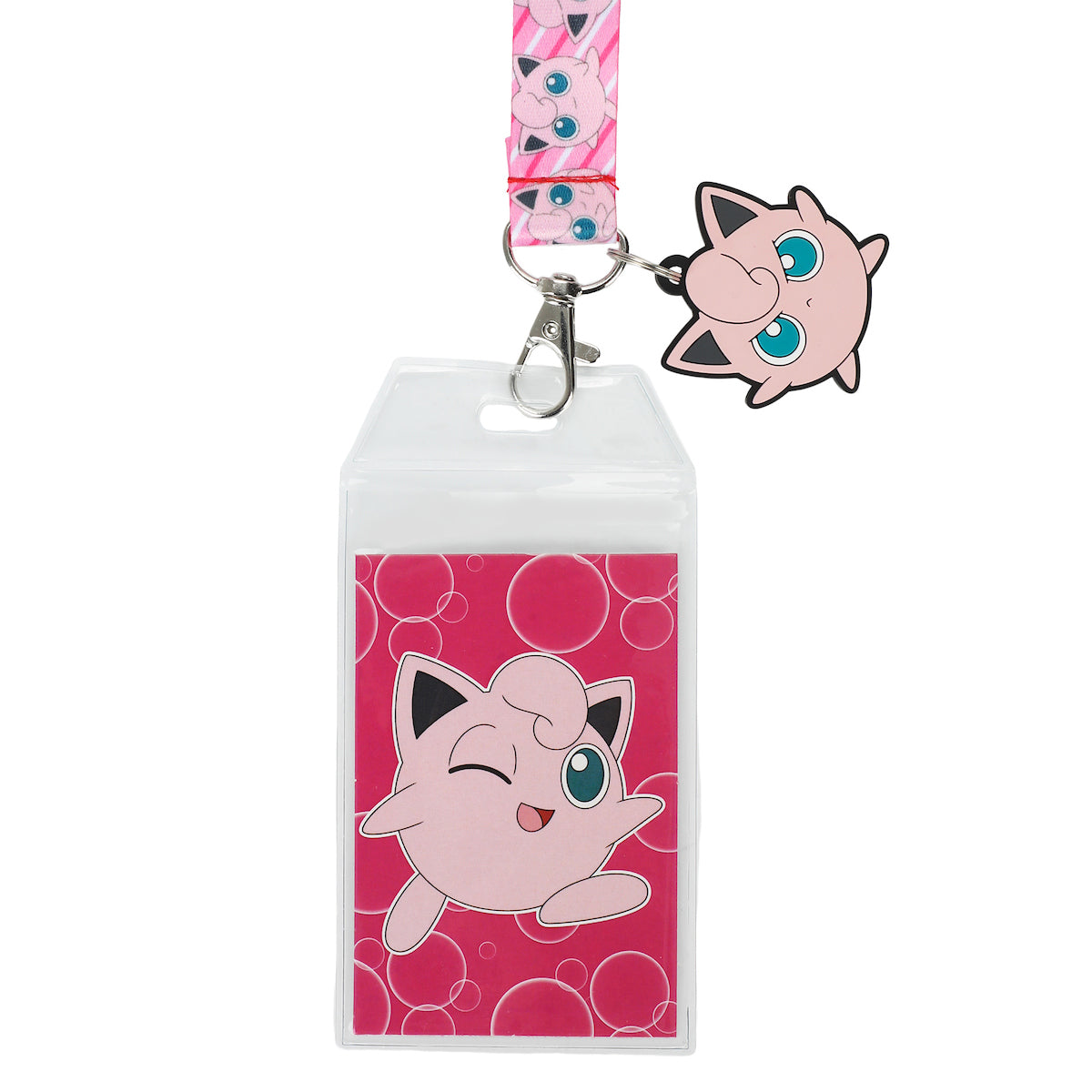 Pokemon Jigglypuff Neck Breakaway and Metal Charm Lanyard