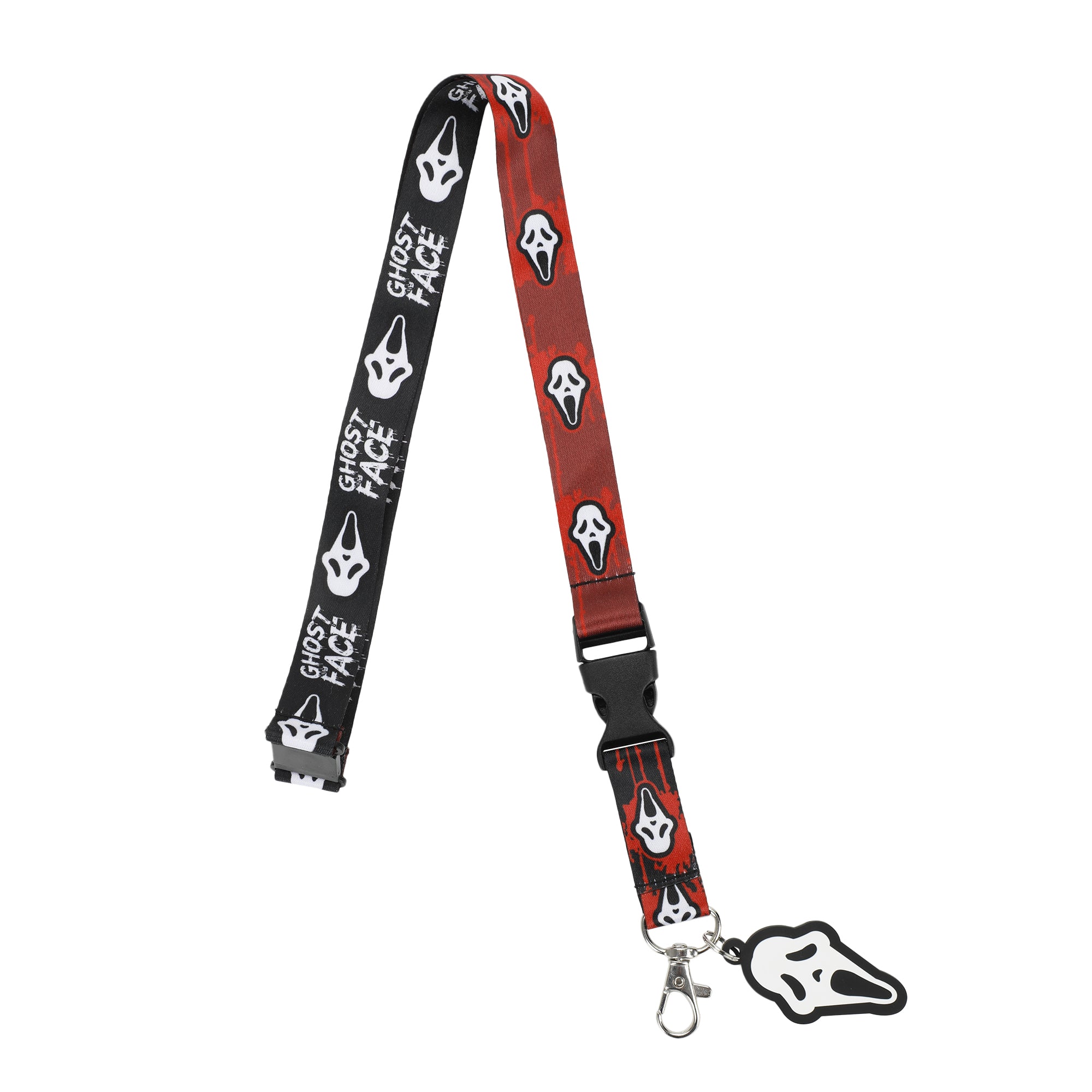 Ghostface Mask Black & Red Lanyard With ID Sleeve