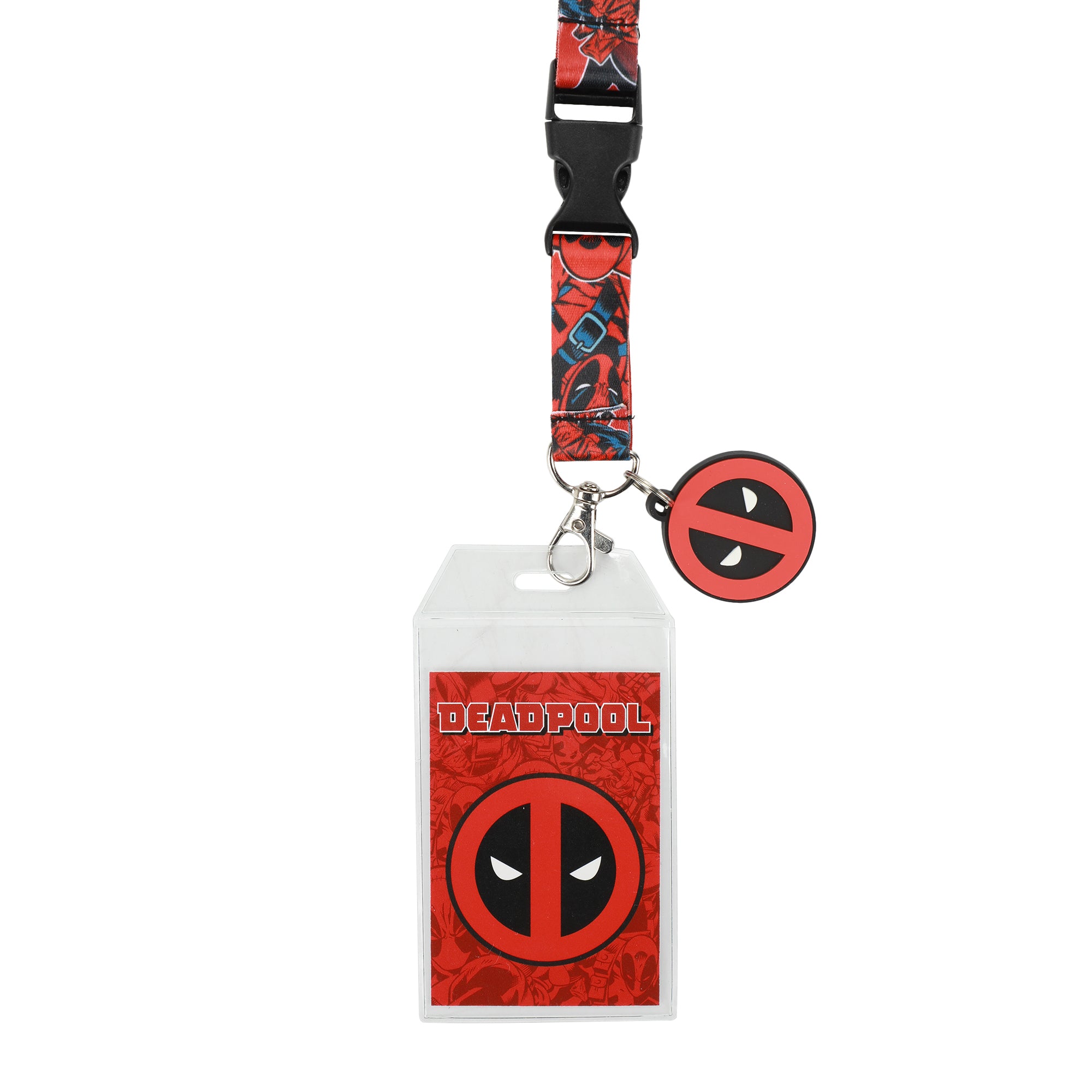 Deadpool Mask Logo 22" Lanyard With ID Sleeve