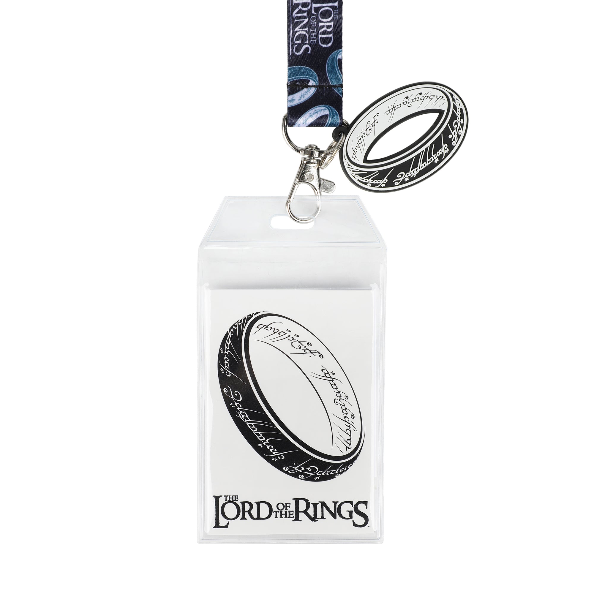 Lord Of The Rings The One Ring 22" Black & White Lanyard WIth ID Sleeve