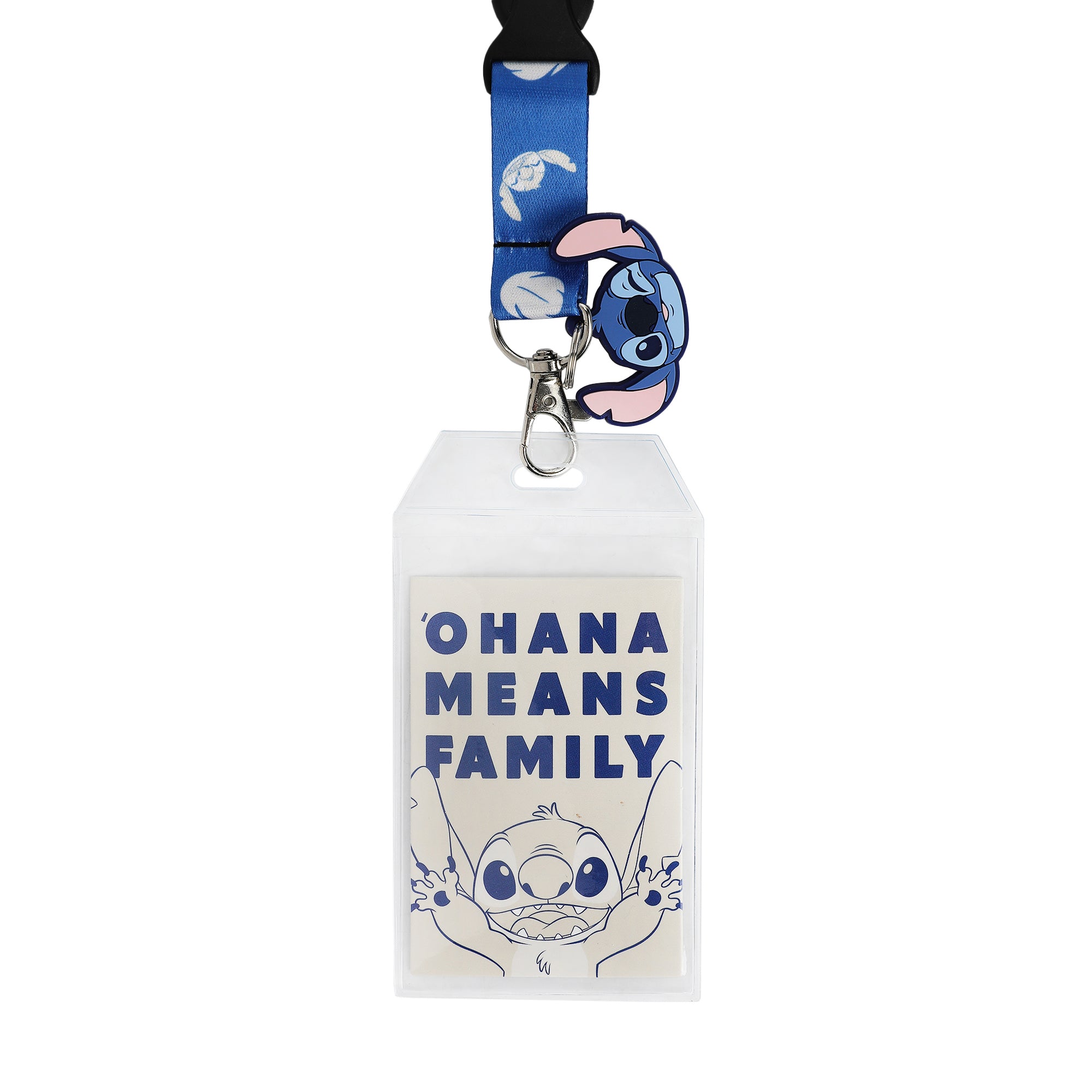 Disney Stitch Ohana Means Family Blue 22" Lanyard