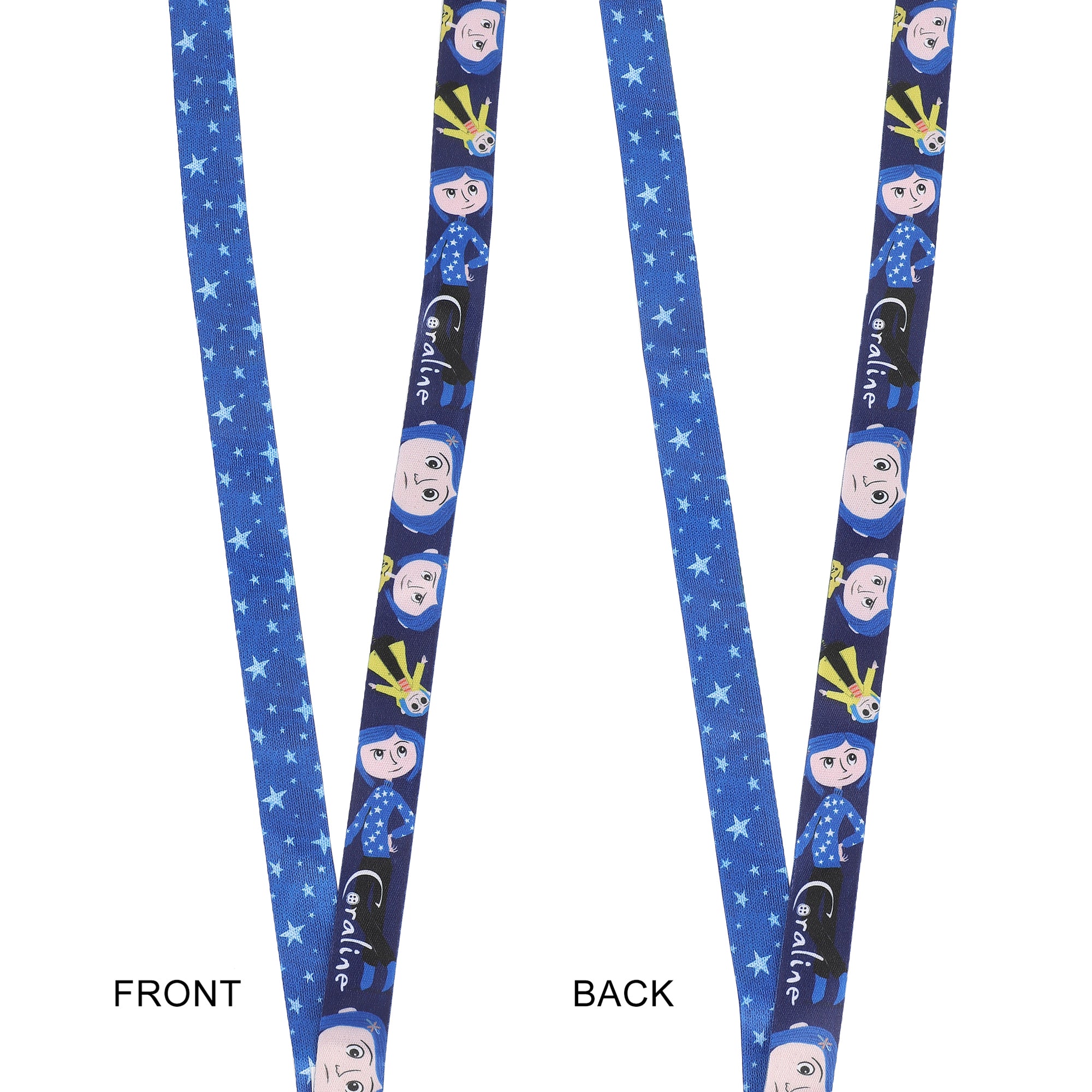 Coraline Twitchy Witchy Girl 22-inch Lanyard with Clear ID Sleeve and Rubber Charm