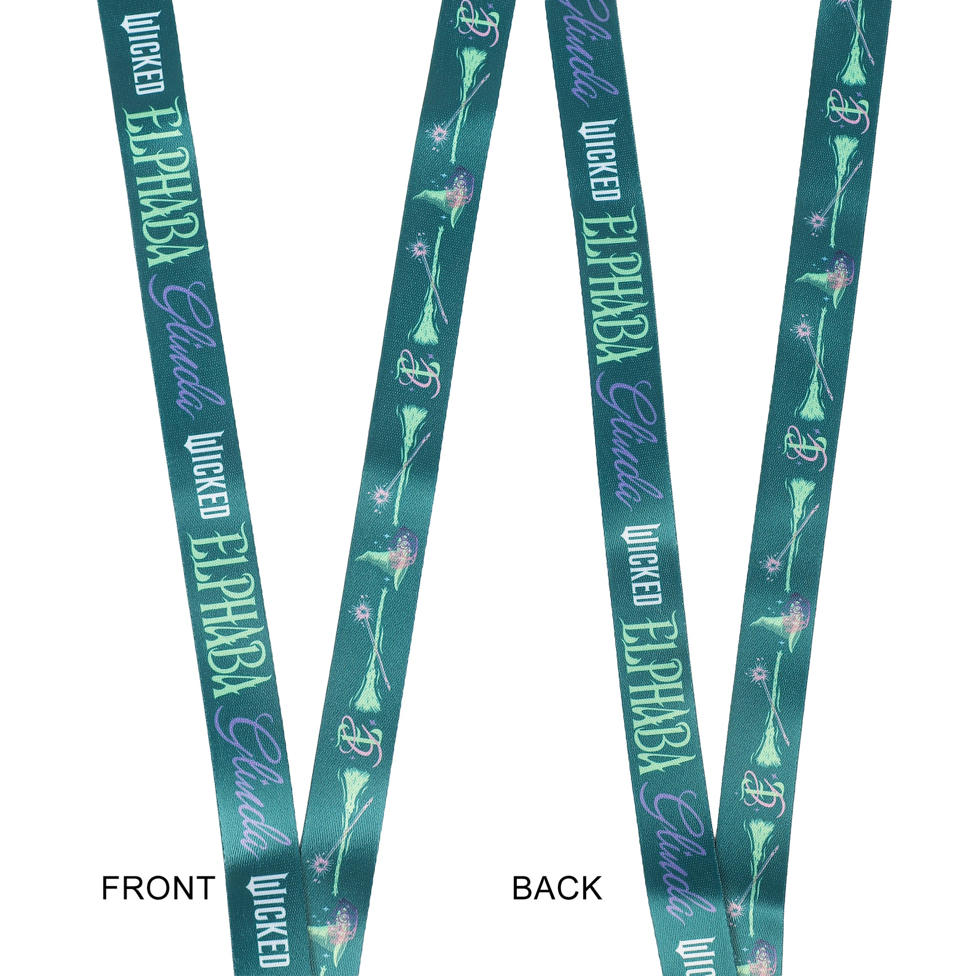 Wicked Elphaba and Glinda 22-inch Lanyard with Clear ID Sleeve and Rubber Charm