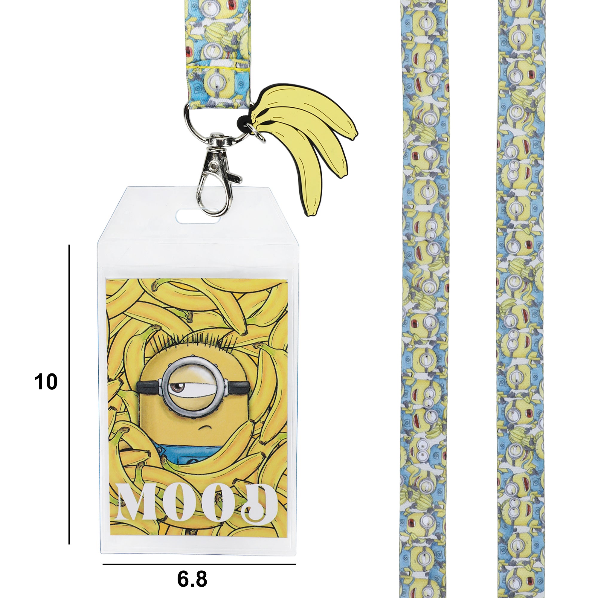 Minions Mood 22-inch Lanyard with Clear ID Sleeve and Rubber Charm