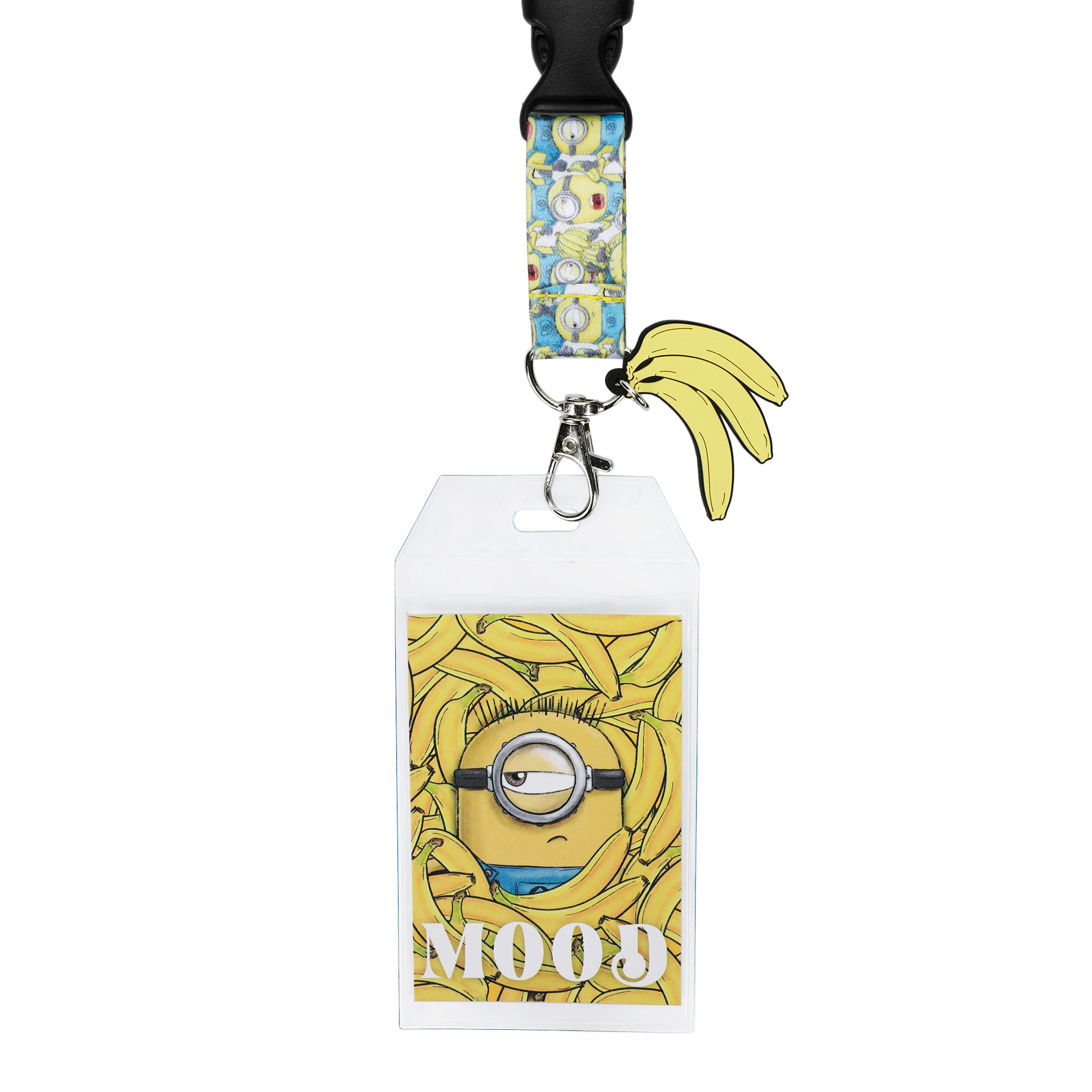 Minions Mood 22-inch Lanyard with Clear ID Sleeve and Rubber Charm