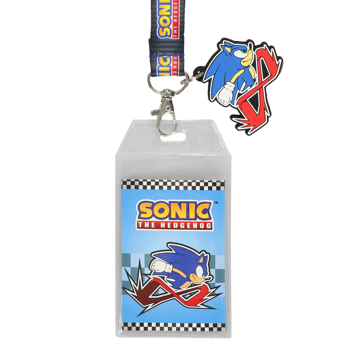Sonic the Hedgehog Modern Lanyard with Breakaway Rubber Charm and ID Sleeve