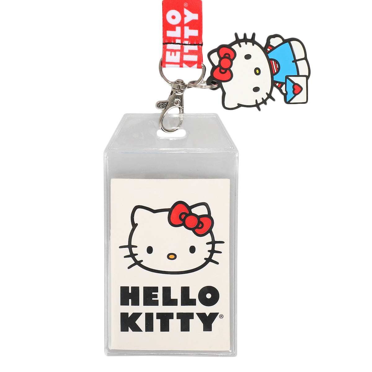 Hello Kitty Breakaway Rubber Charm and ID Sleeve Lanyard