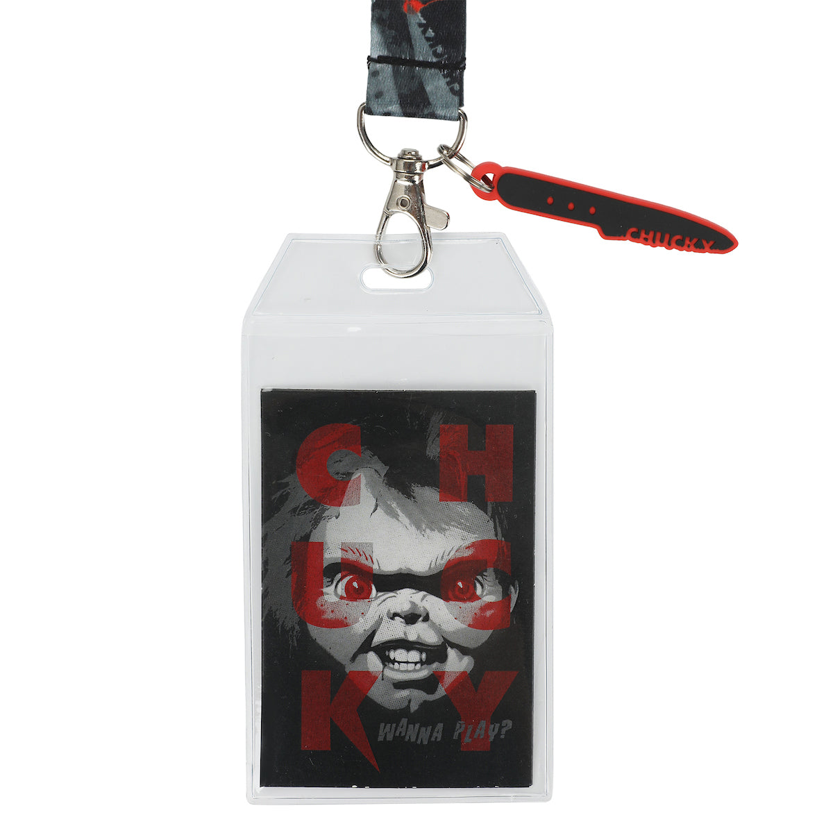Chucky Wanna Play? 22-Inch Lanyard With Rubber Charm and Clear ID Sleeve