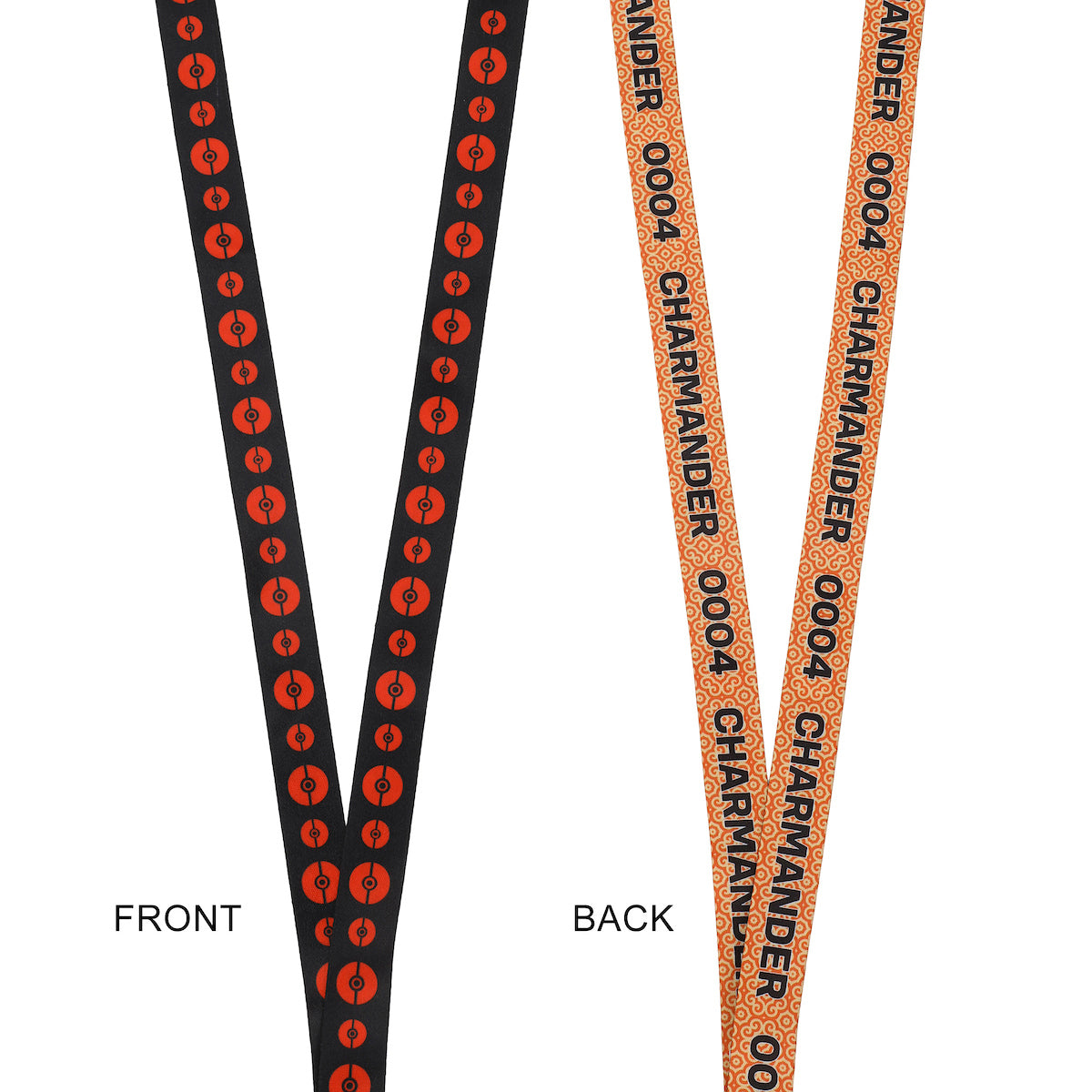 Pokemon Charmander Red Kanto Region Lanyard With Rubber Charm And ID Sleeve