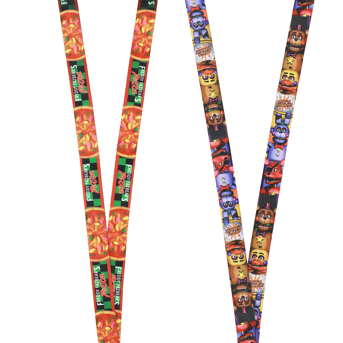 Five Nights at Freddy's Character Collage 22-inch Lanyard with Clear ID Sleeve and Rubber Charm