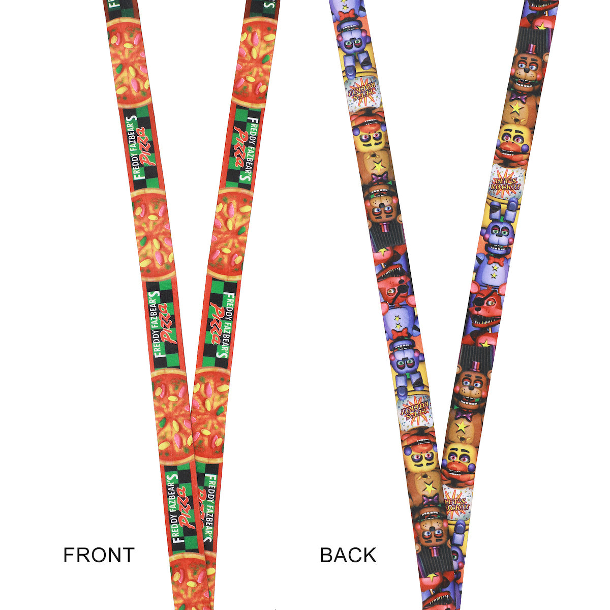 Five Nights at Freddy's Character Collage 22-inch Lanyard with Clear ID Sleeve and Rubber Charm
