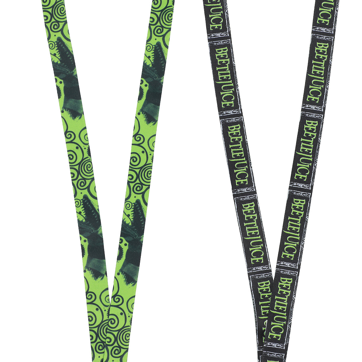 Beetlejuice Green Logo 22-inch Lanyard with Clear ID Sleeve and Rubber Charm