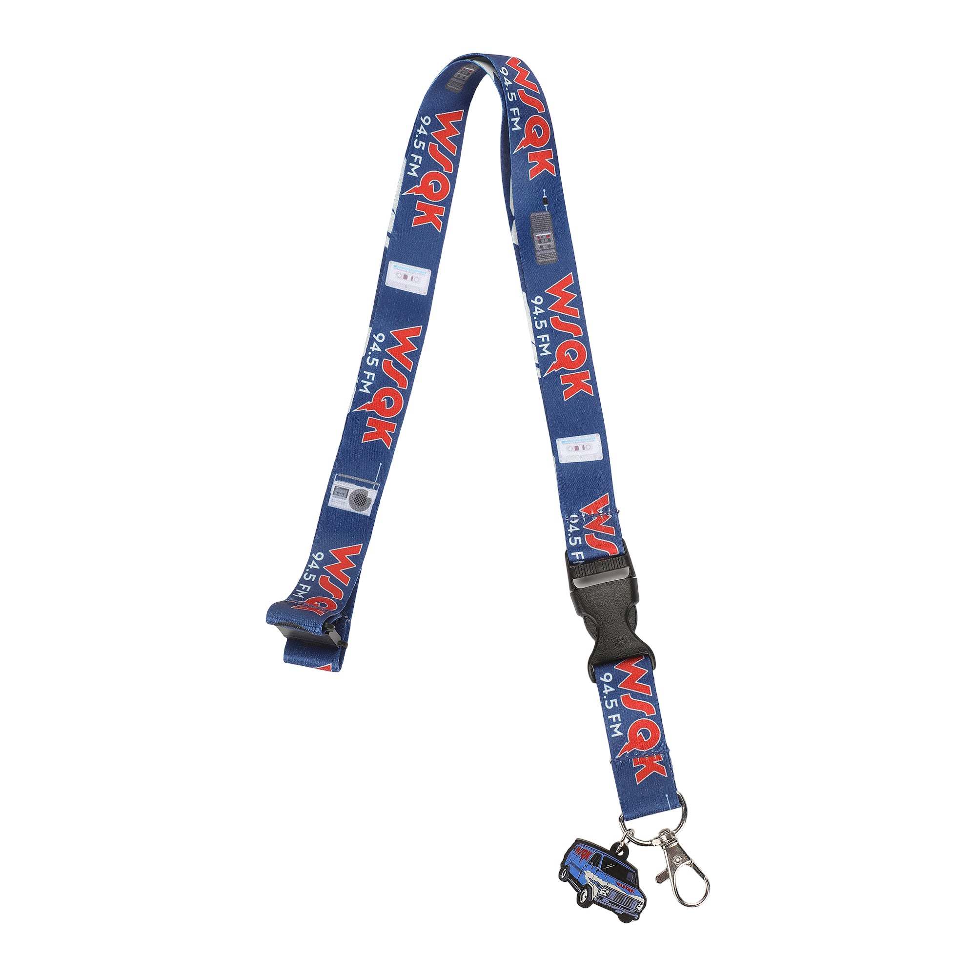 Stranger Things Season 5 WSQK The Eagle 22-inch Lanyard with Clear ID Sleeve and Rubber Charm